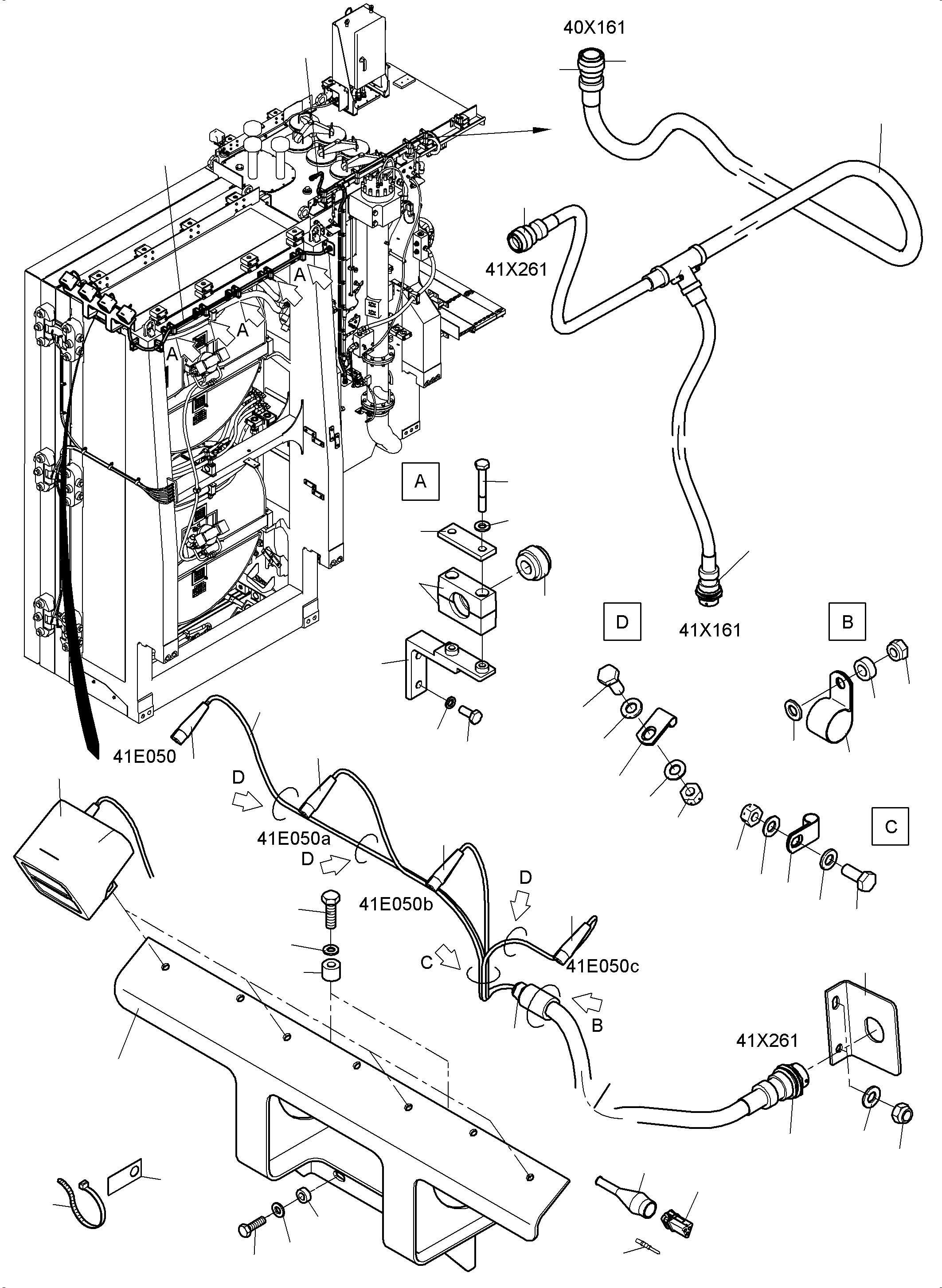 Komatsu parts book diagram for PC 7000-6E 35 003 11.06.2019: LIGHTING EQUIPMENT-OIL COOLER