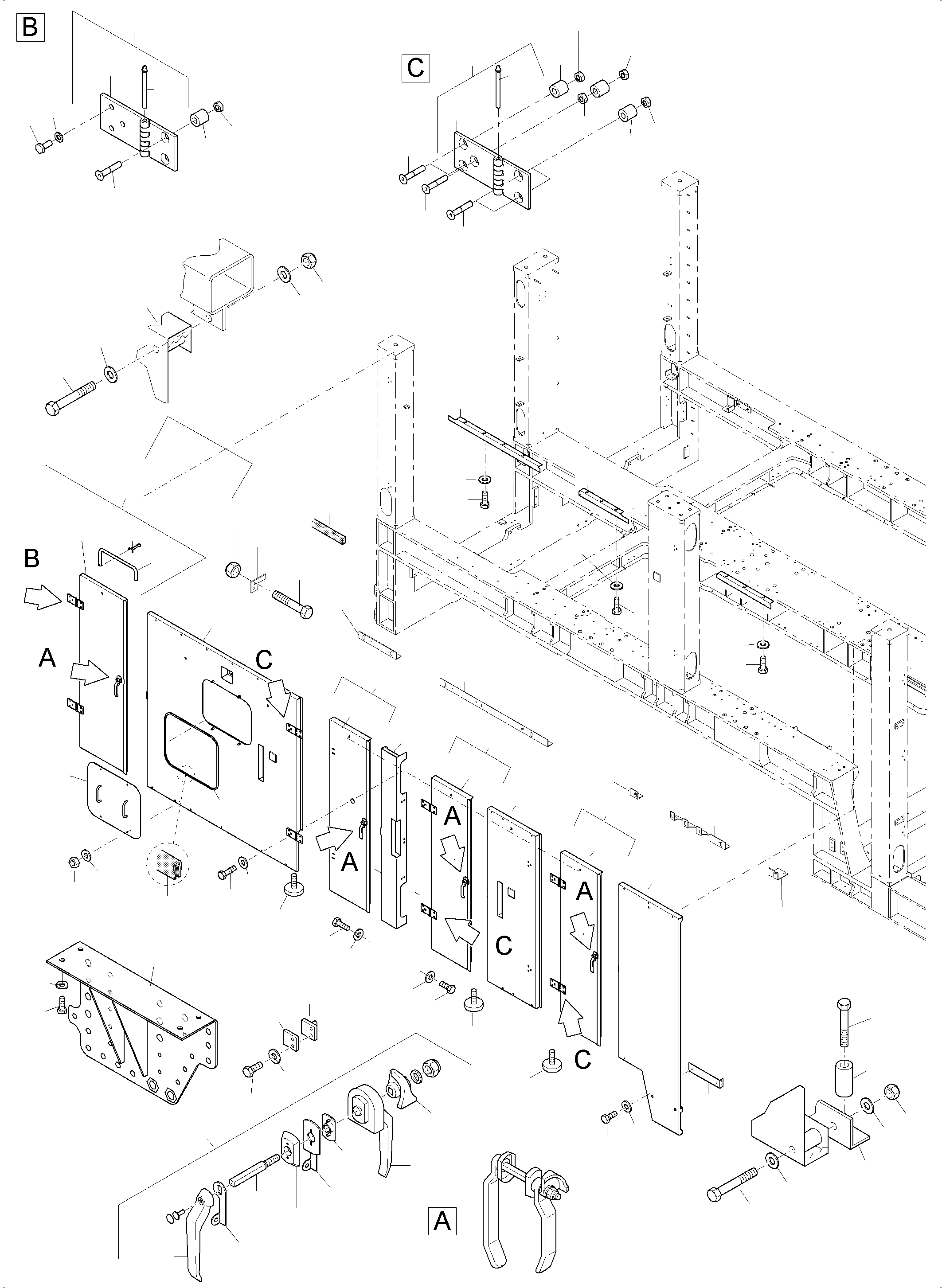 Komatsu parts book diagram for PC 7000-6E 35 003 11.06.2019: MACHINE COVERING