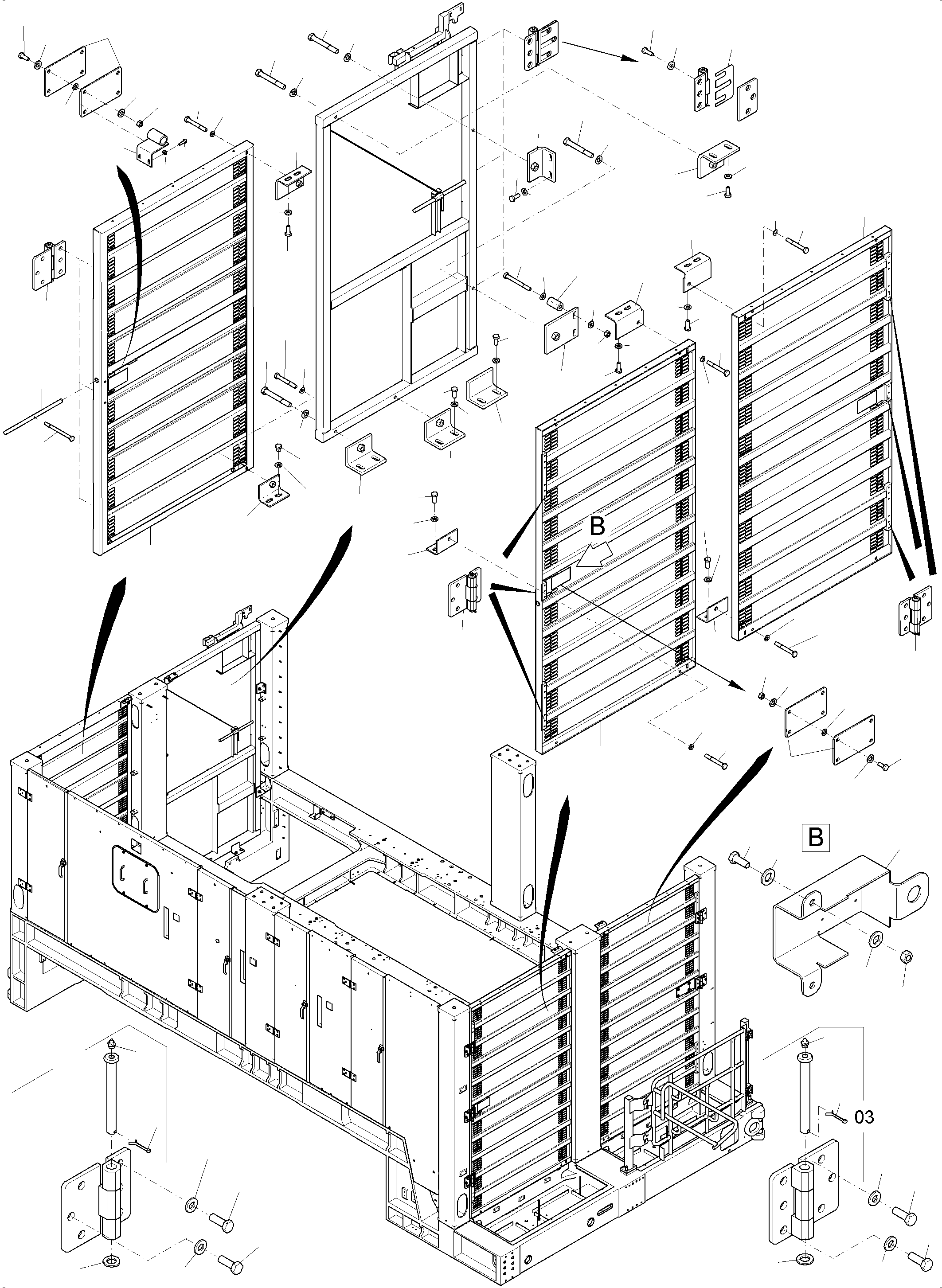 Komatsu parts book diagram for PC 7000-6E 35 003 11.06.2019: MACHINE COVERING