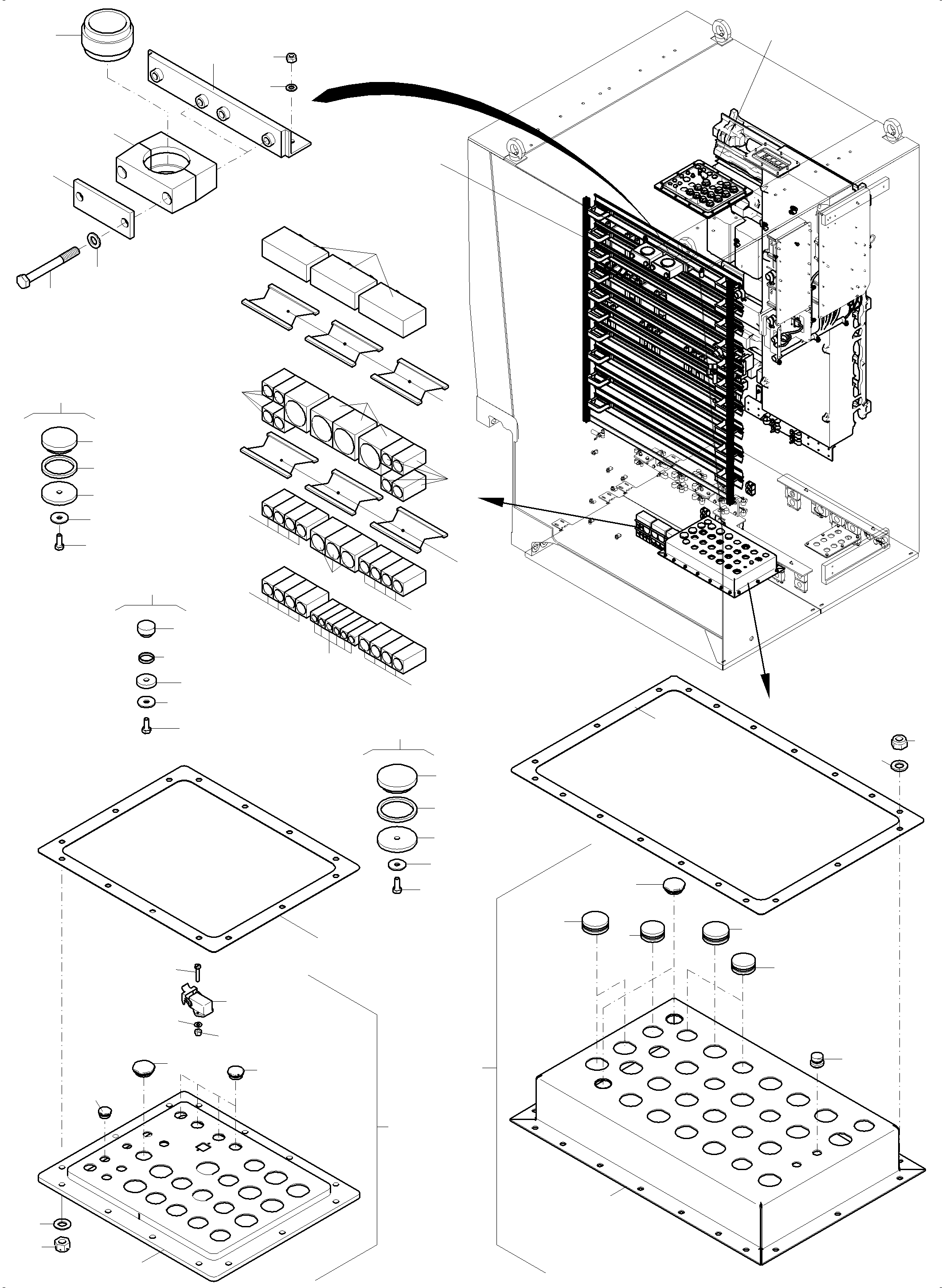 Komatsu parts book diagram for PC 7000-6E 35 003 11.06.2019: ELECTRIC - CAB SUPPORT