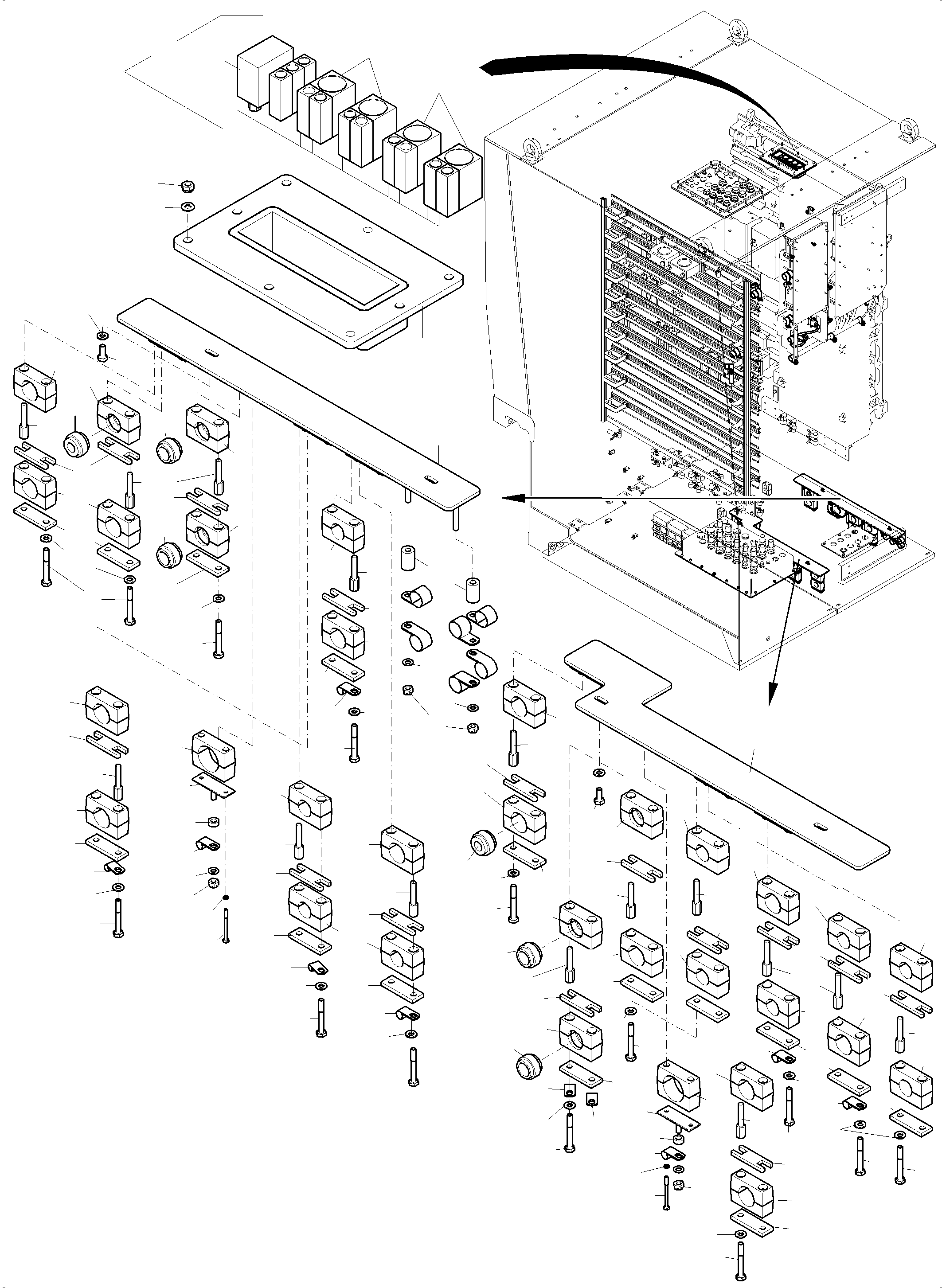 Komatsu parts book diagram for PC 7000-6E 35 003 11.06.2019: ELECTRIC - CAB SUPPORT