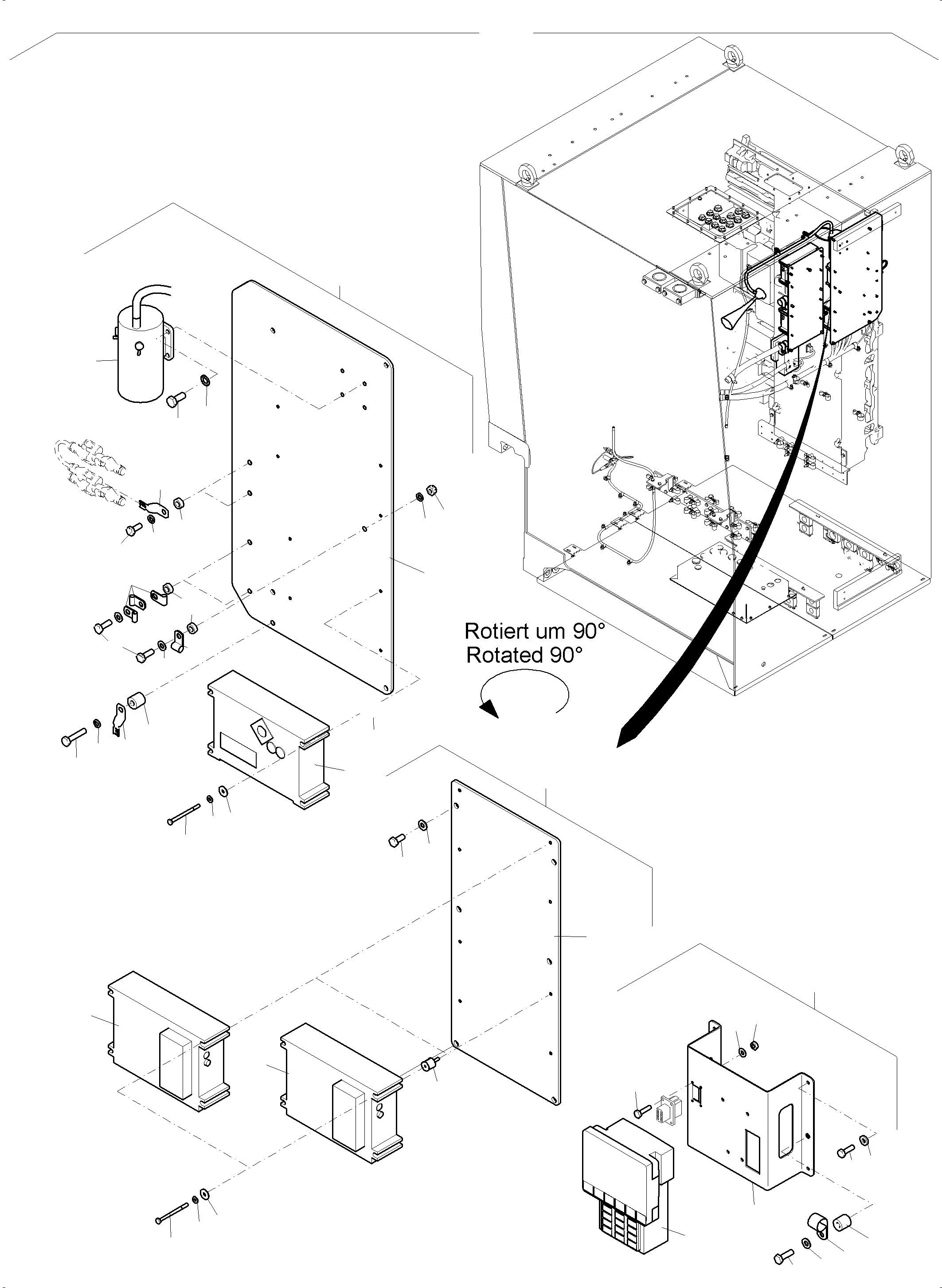 Komatsu parts book diagram for PC 7000-6E 35 003 11.06.2019: ELECTRIC - CAB SUPPORT