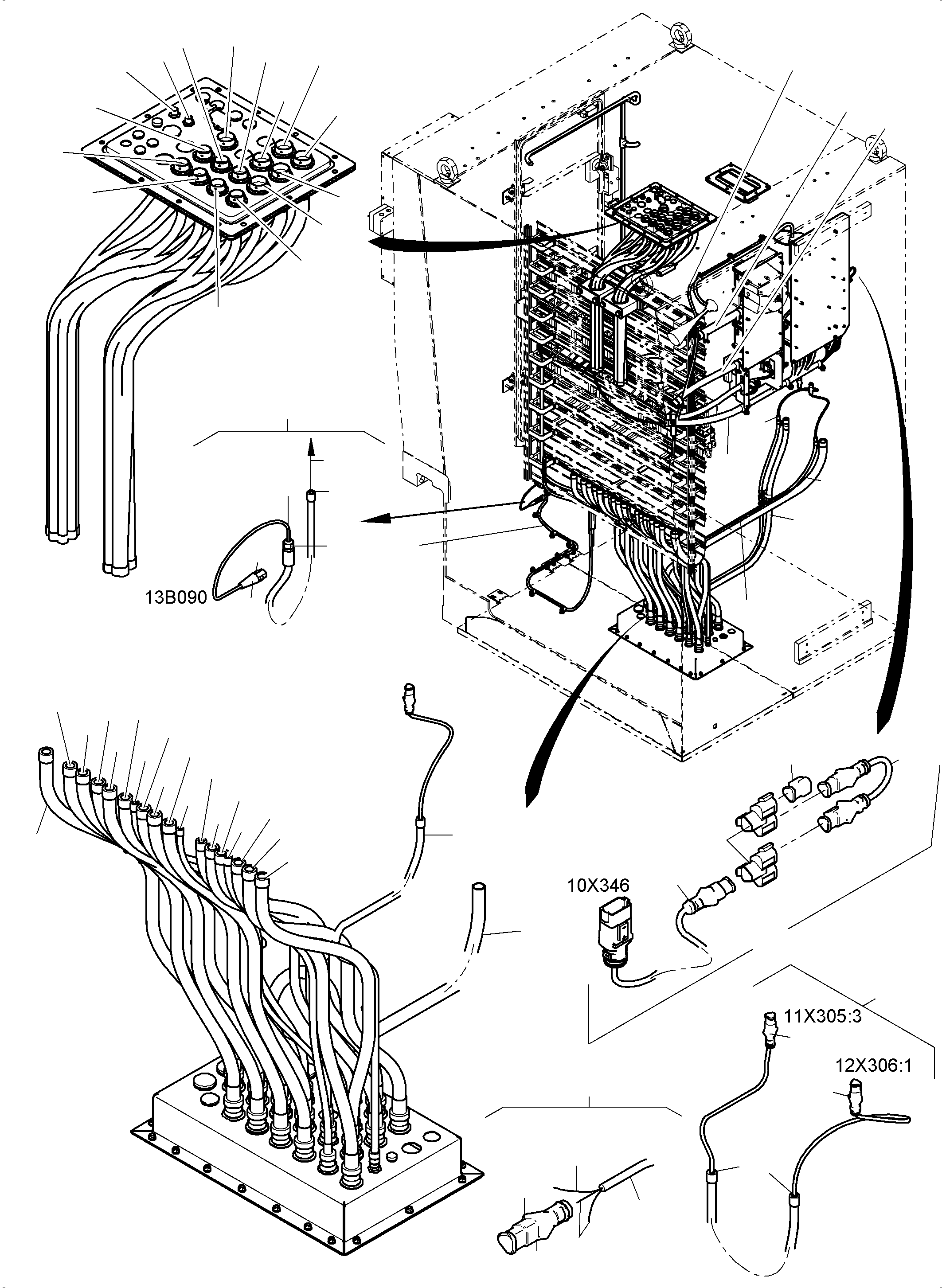 Komatsu parts book diagram for PC 7000-6E 35 003 11.06.2019: CABLE CSA - CAB SUPPORT