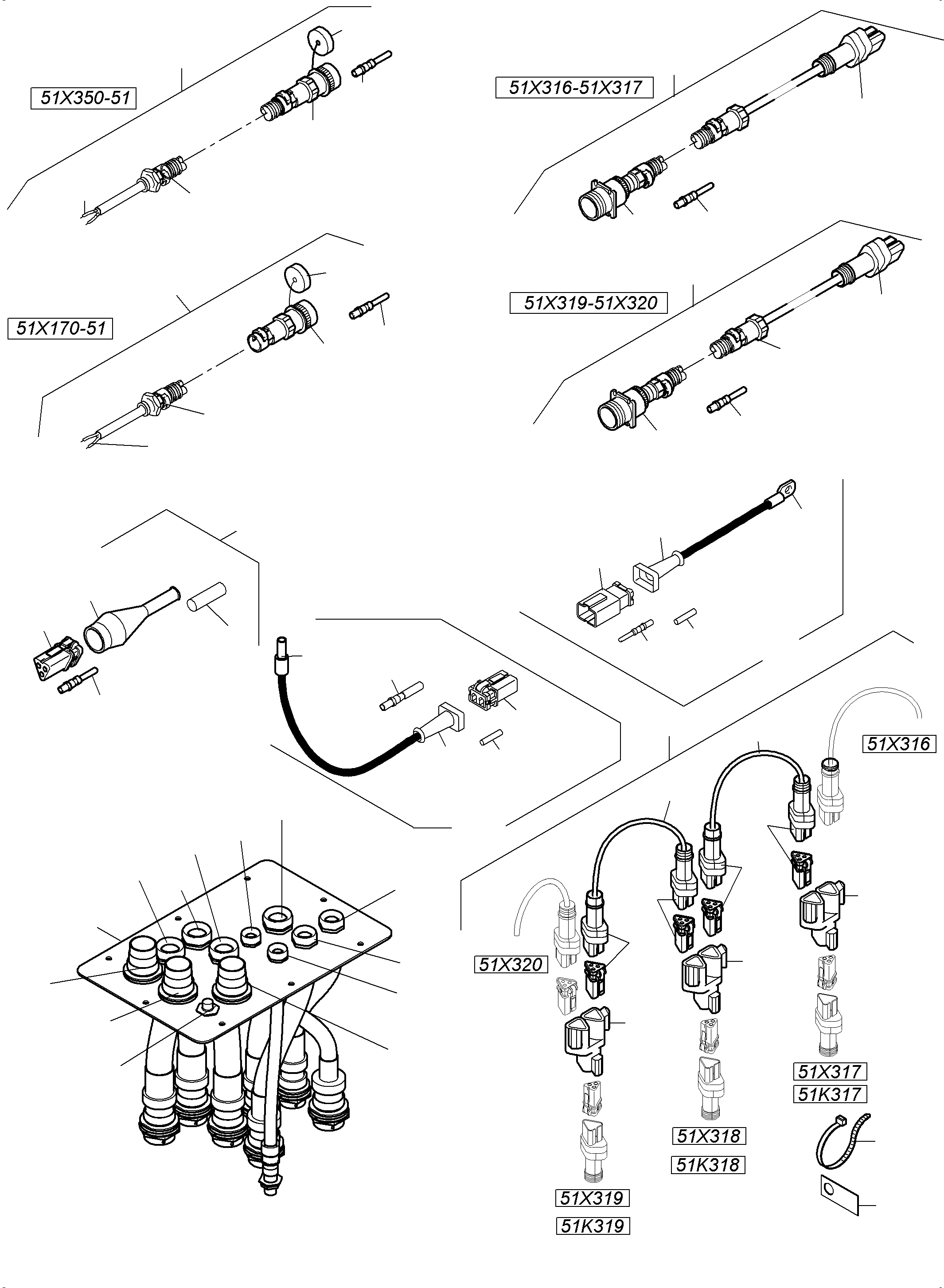 Komatsu parts book diagram for PC 7000-6E 35 003 11.06.2019: SWITCH CABINET ORT 51