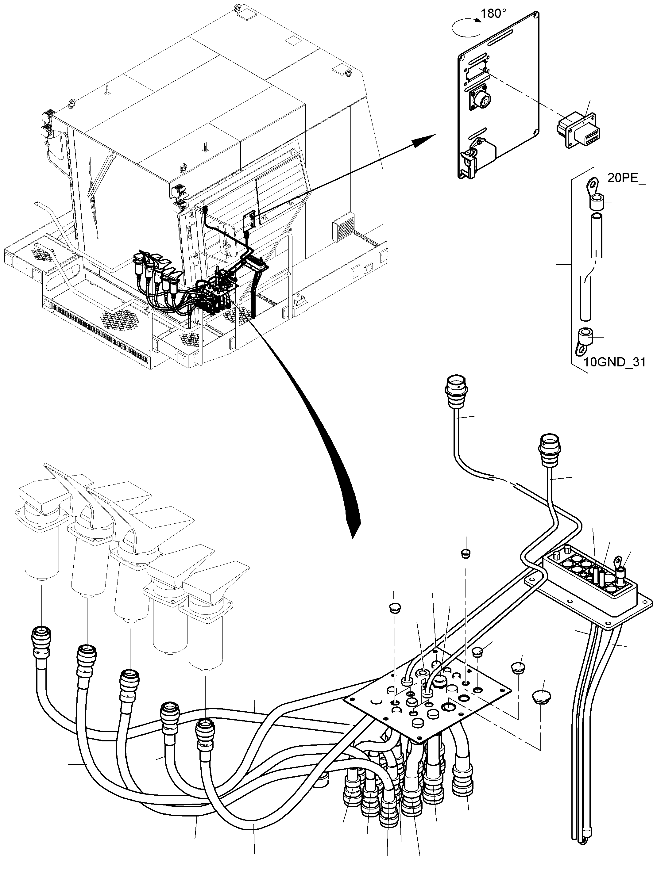 Komatsu parts book diagram for PC 7000-6E 35 003 11.06.2019: CABIN-HARNESSES-ELECTRIC-CSA