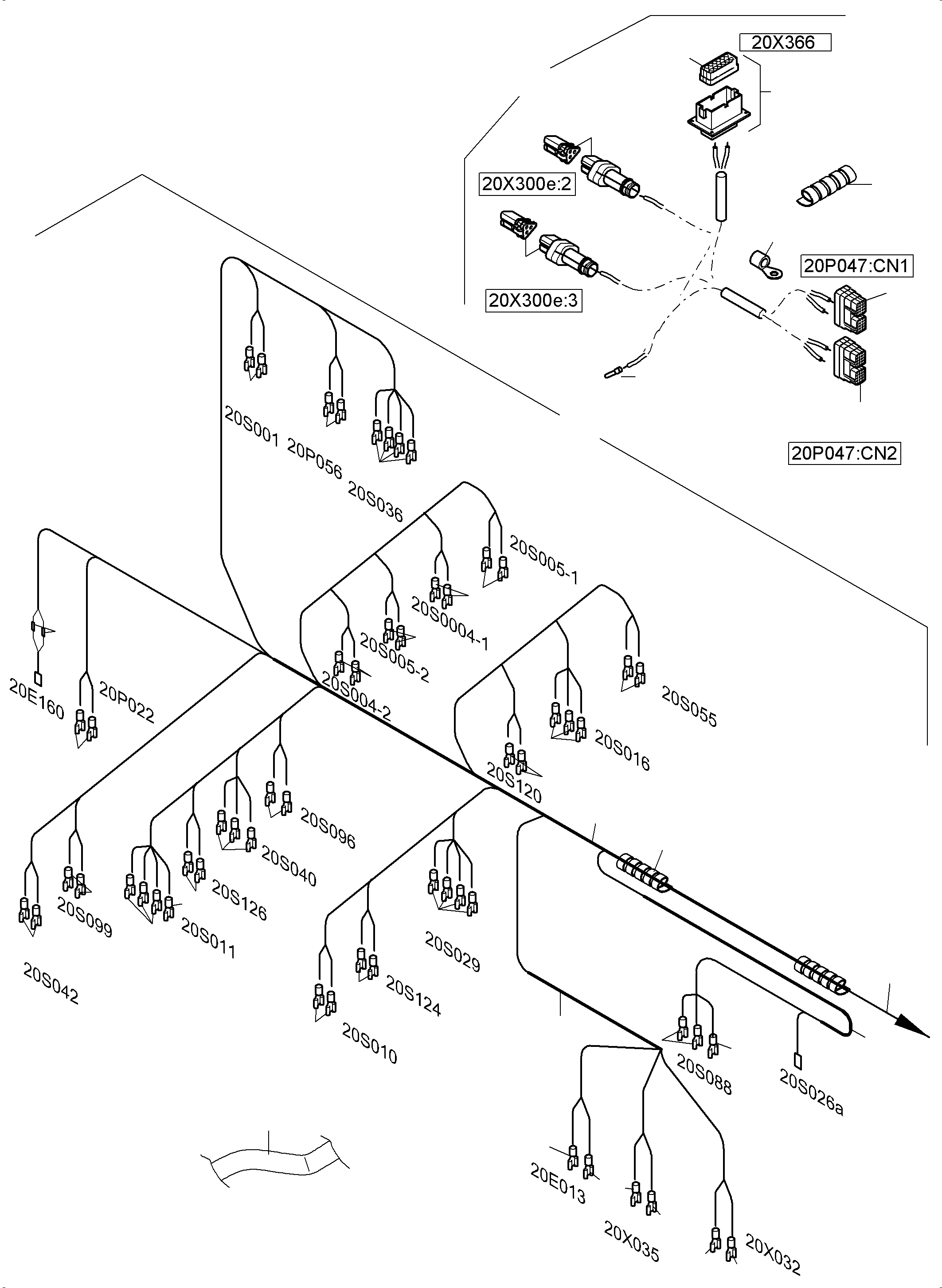 Komatsu parts book diagram for PC 7000-6E 35 003 11.06.2019: CABIN-HARNESSES-ELECTRIC-CSA