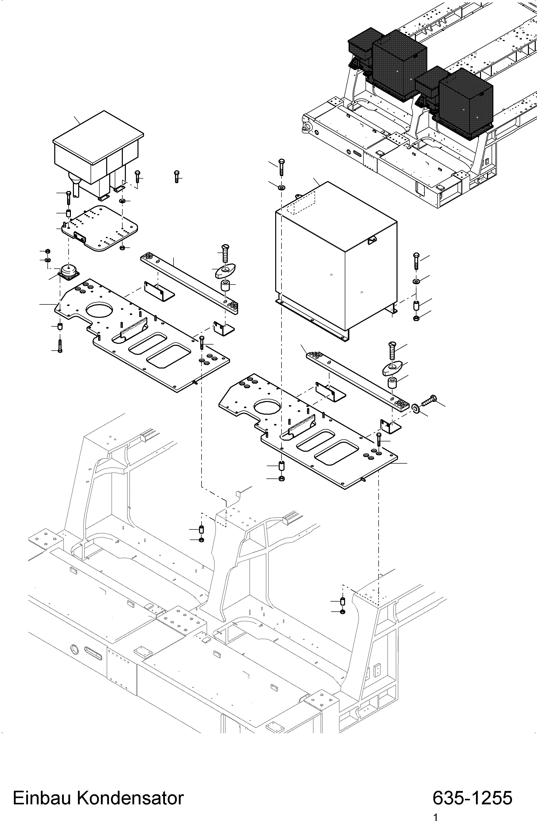 Komatsu parts book diagram for PC 7000-6E 35 003 11.06.2019: CAPACITOR ARR.- ENGINE ISOLATOR SWITCH BOX