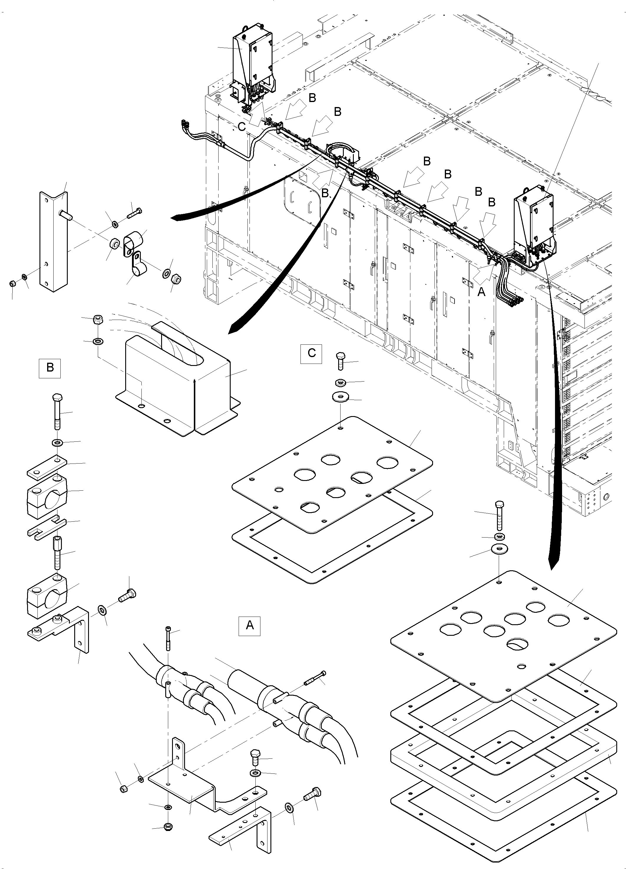 Komatsu parts book diagram for PC 7000-6E 35 003 11.06.2019: ELECTR. ROOF-CONTROLLER ORT 51,56