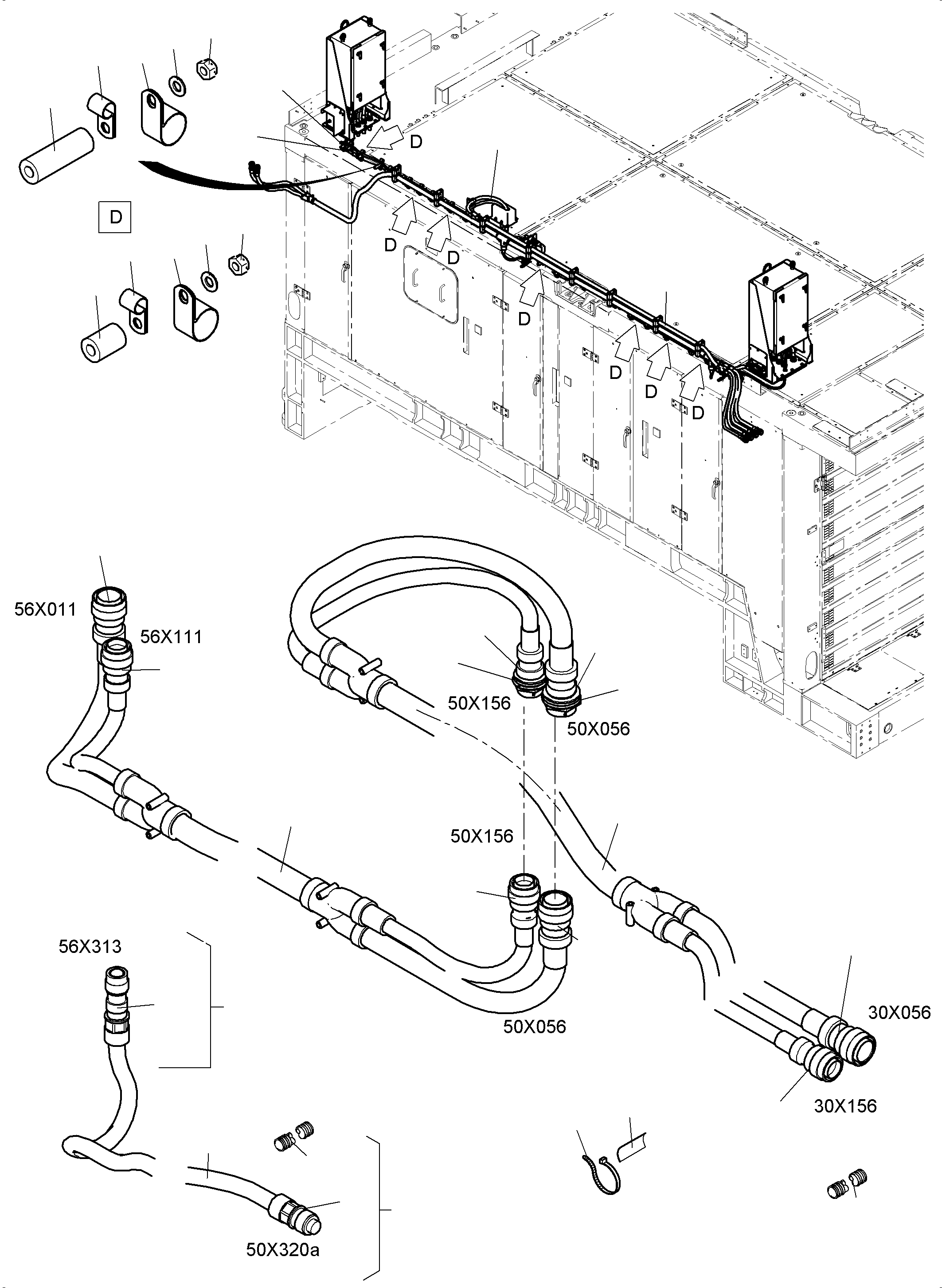 Komatsu parts book diagram for PC 7000-6E 35 003 11.06.2019: ELECTR. ROOF-CONTROLLER ORT 51,56