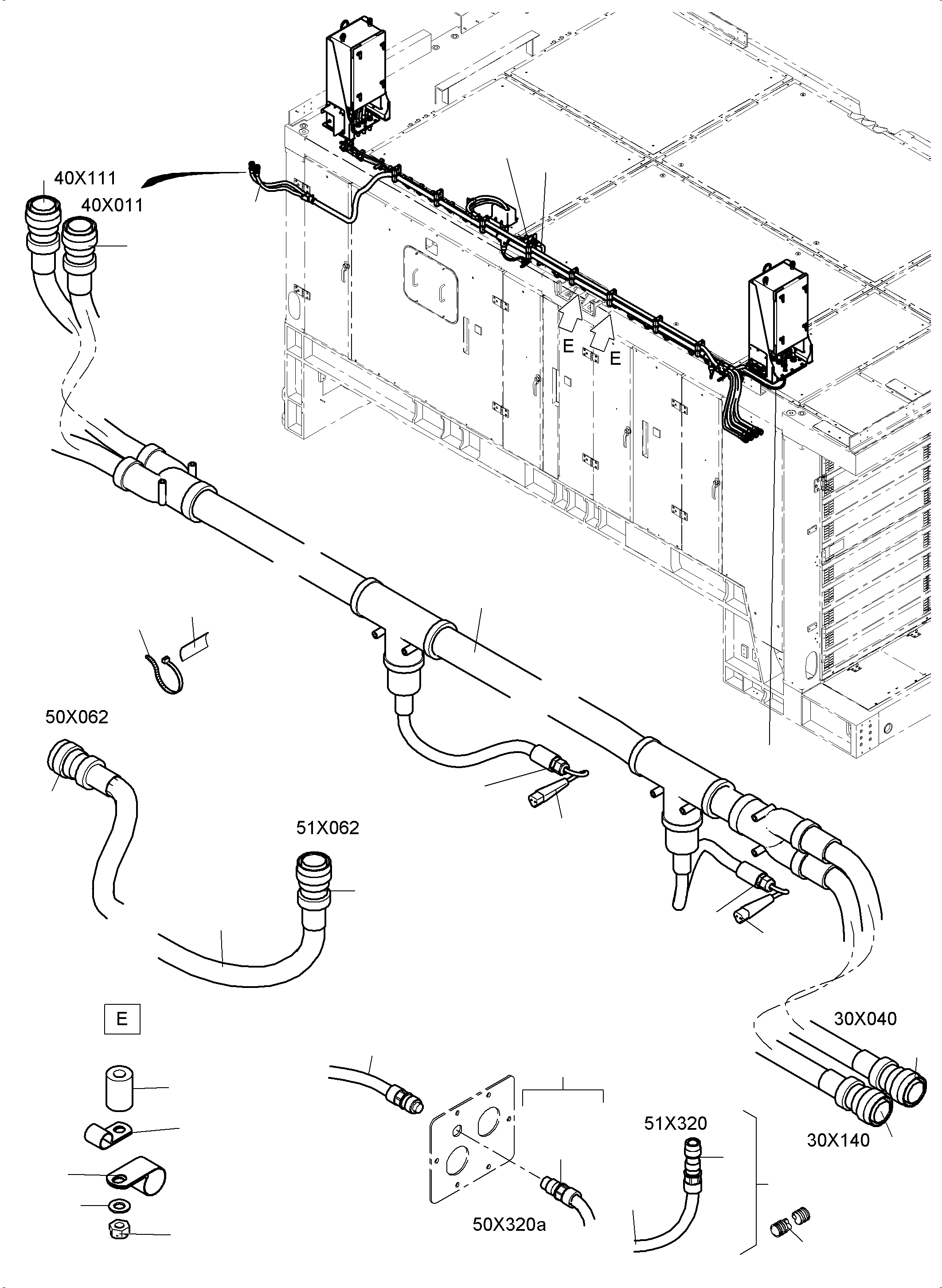 Komatsu parts book diagram for PC 7000-6E 35 003 11.06.2019: ELECTR. ROOF-CONTROLLER ORT 51,56
