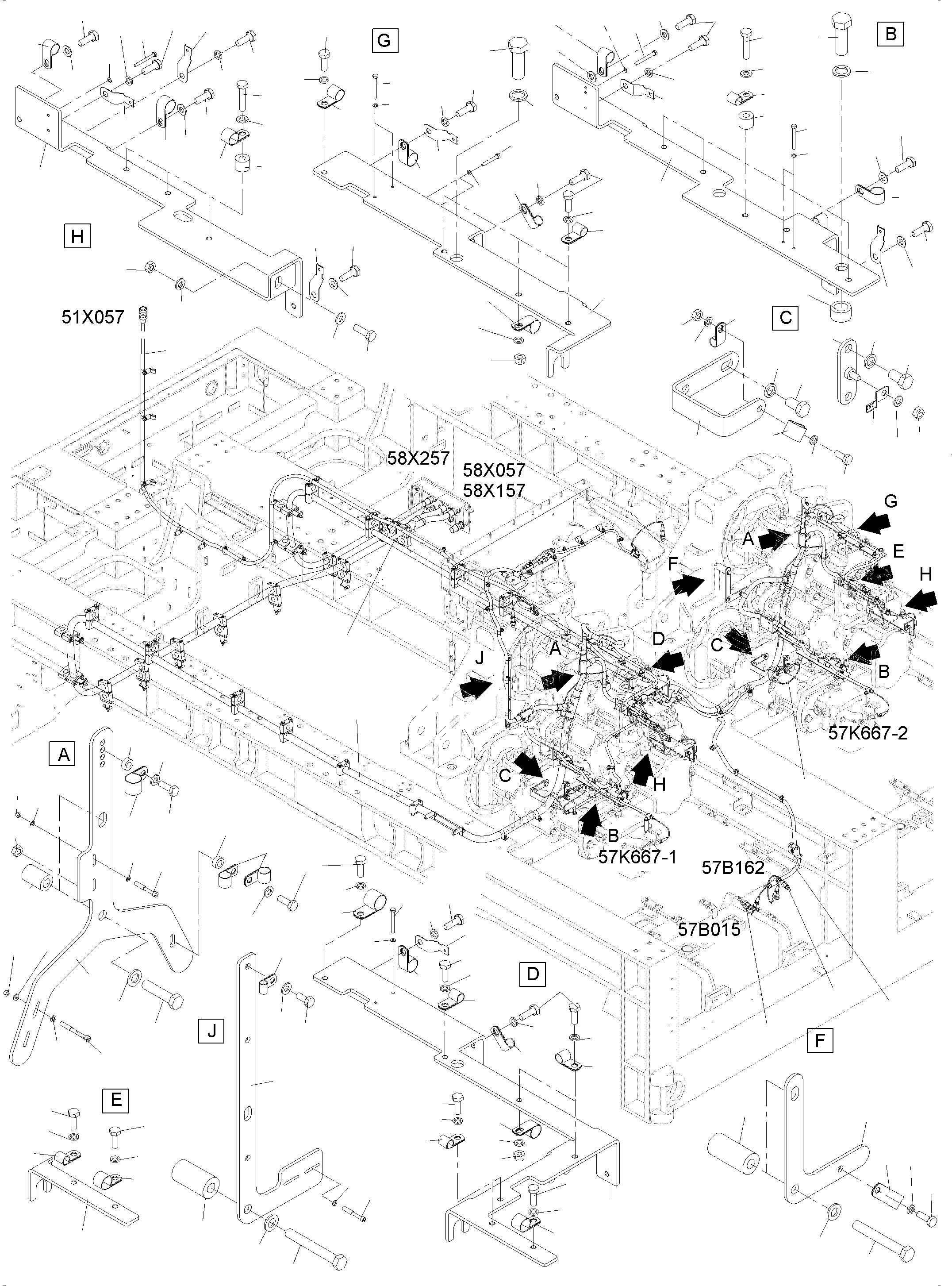 Komatsu parts book diagram for PC 7000-6E 35 003 11.06.2019: CABLES PUMP DISTRIBUTOR GEAR