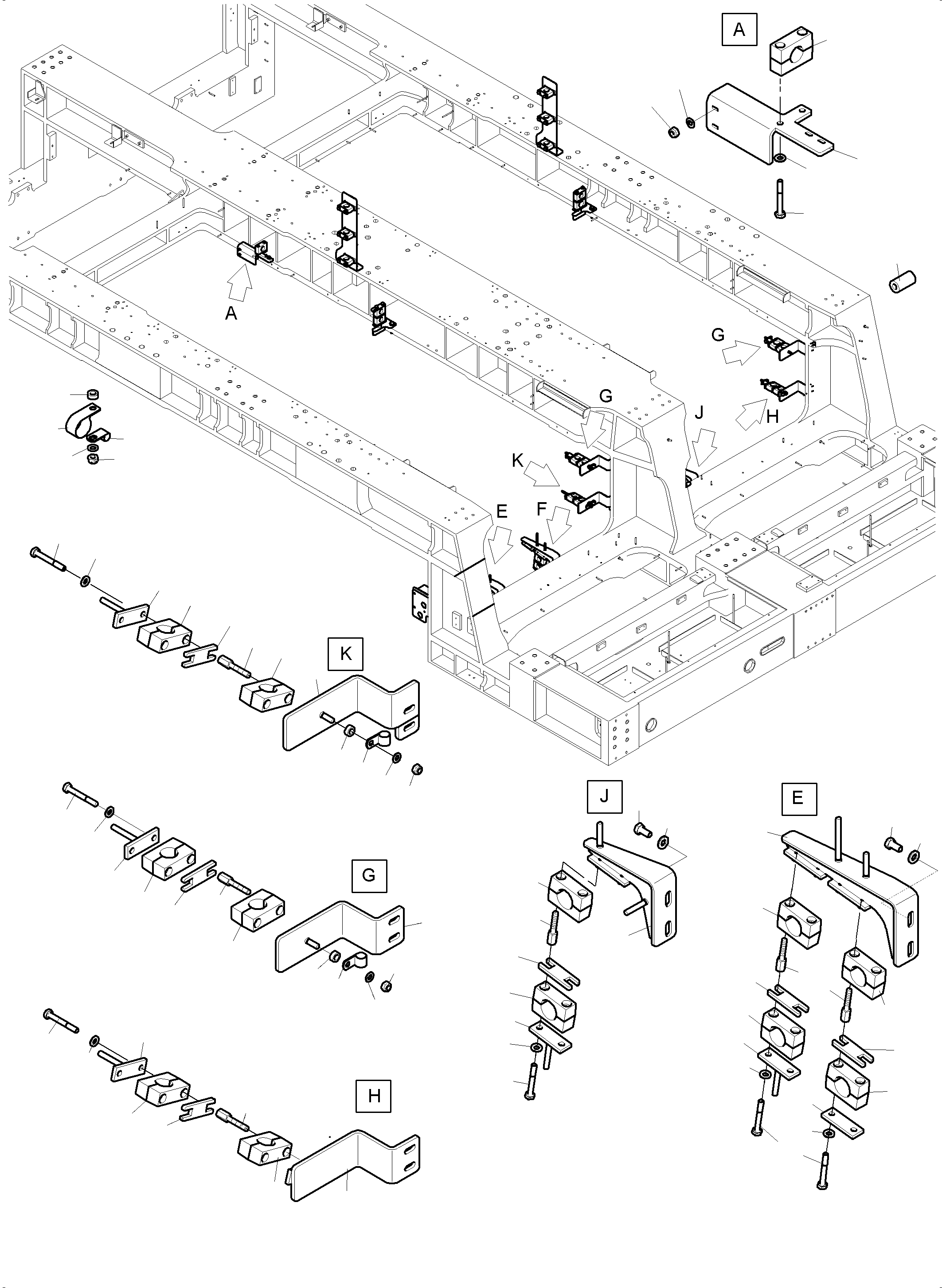Komatsu parts book diagram for PC 7000-6E 35 003 11.06.2019: E-PARTS POWER FRAME CSA