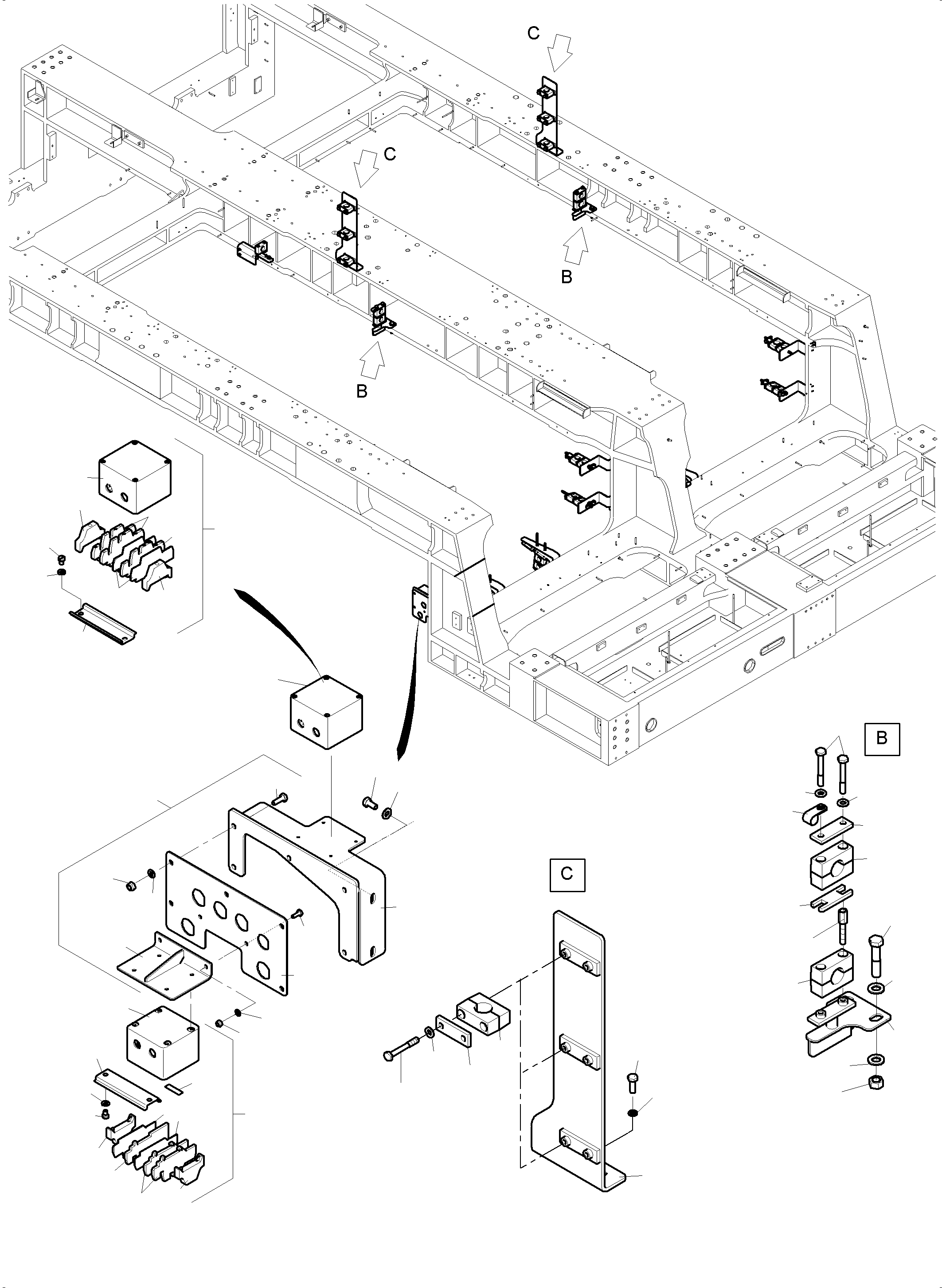 Komatsu parts book diagram for PC 7000-6E 35 003 11.06.2019: E-PARTS POWER FRAME CSA