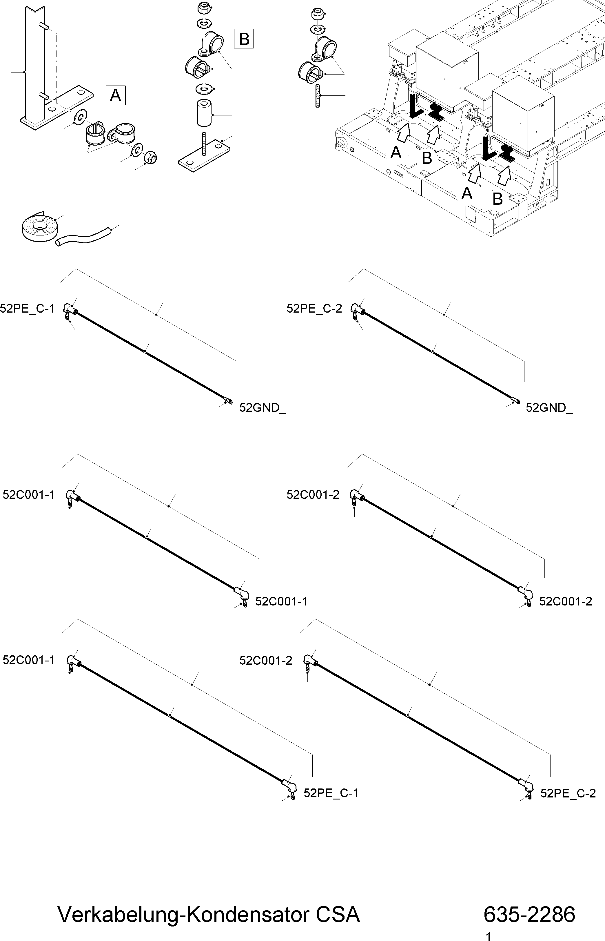 Komatsu parts book diagram for PC 7000-6E 35 003 11.06.2019: CABLE-CAPACITOR CSA