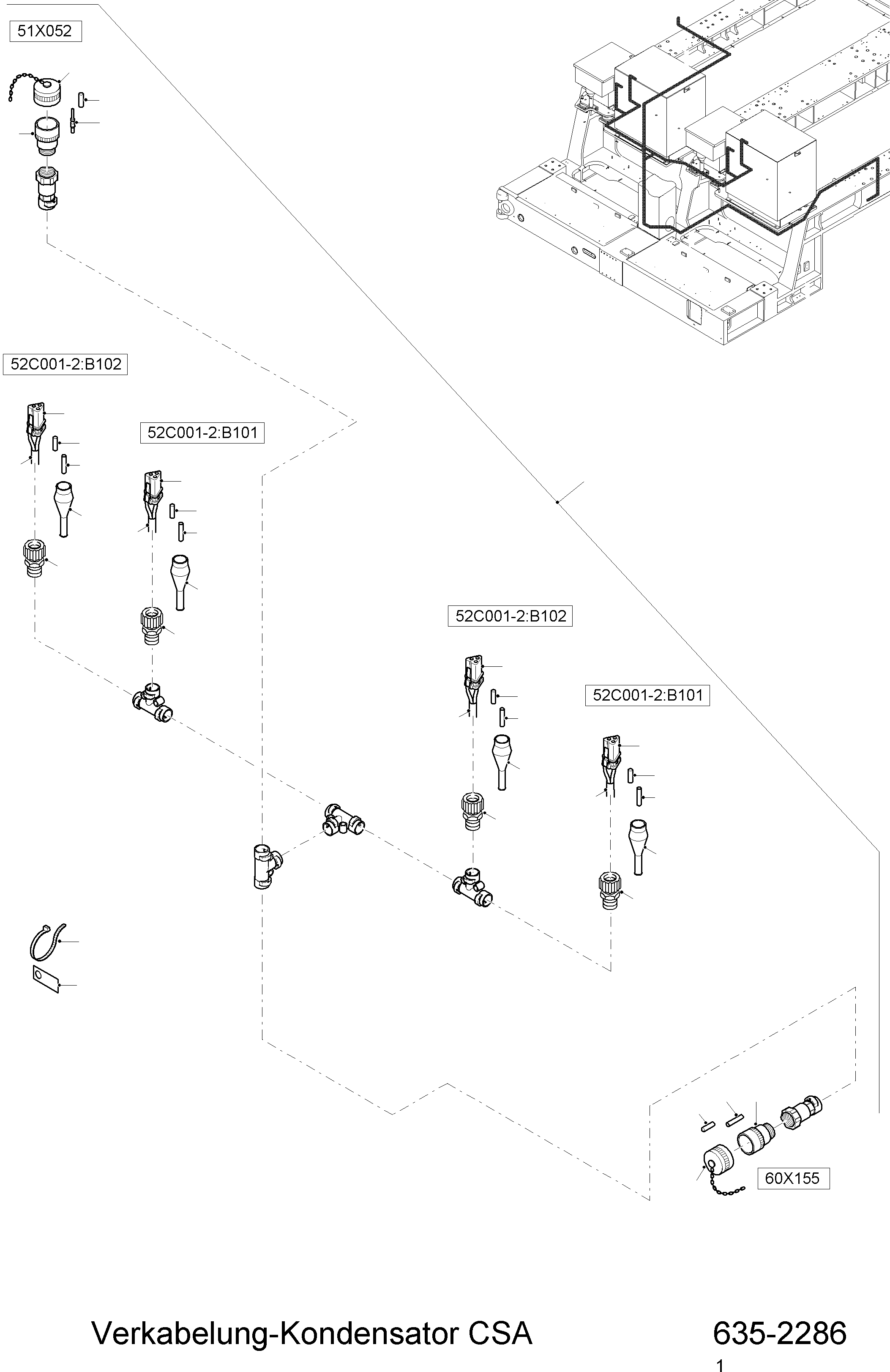 Komatsu parts book diagram for PC 7000-6E 35 003 11.06.2019: CABLE-CAPACITOR CSA