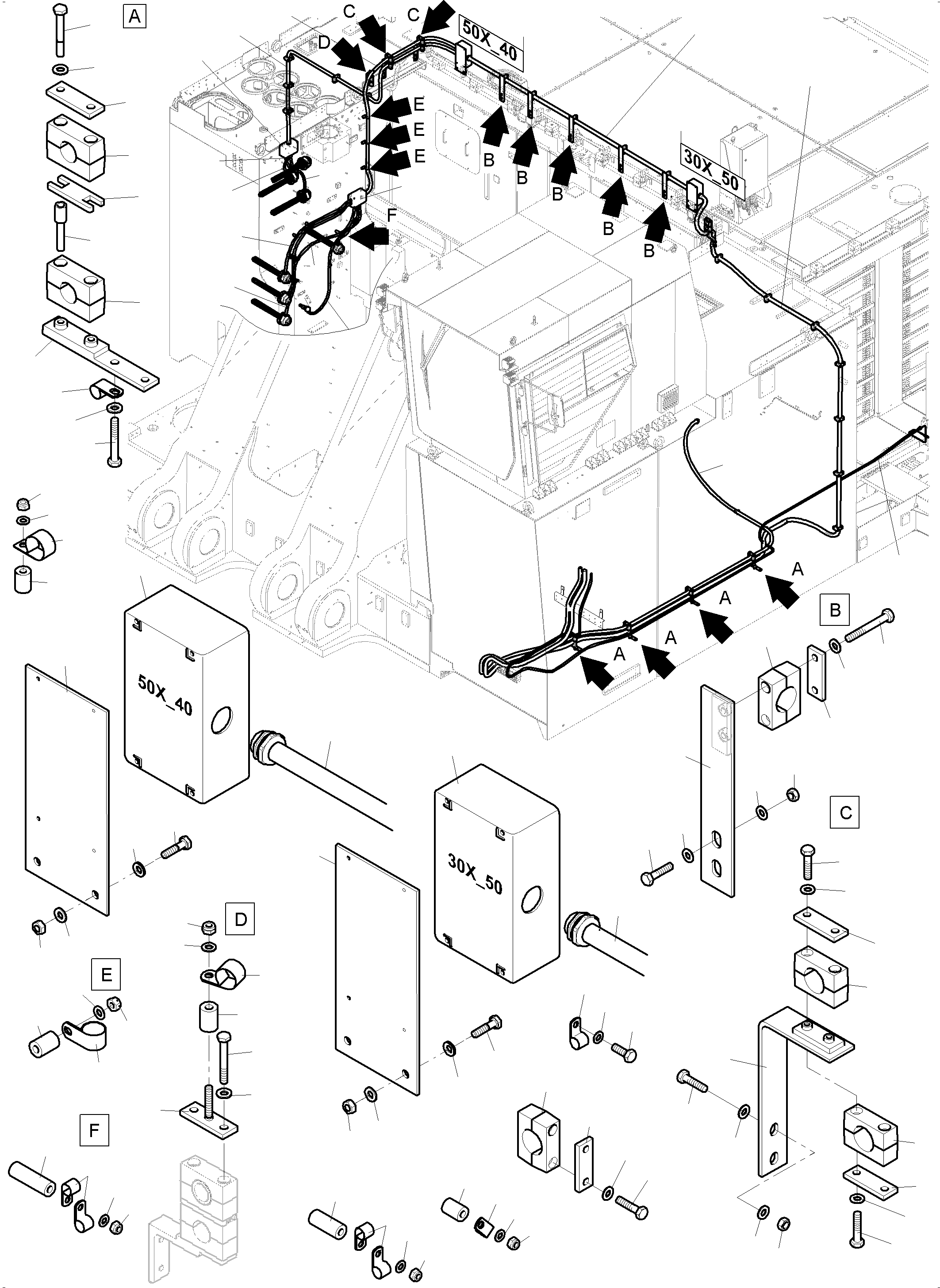 Komatsu parts book diagram for PC 7000-6E 35 003 11.06.2019: CABLES-TEMPERATURE CONDITIONING-ЦLTANK-MH CSA