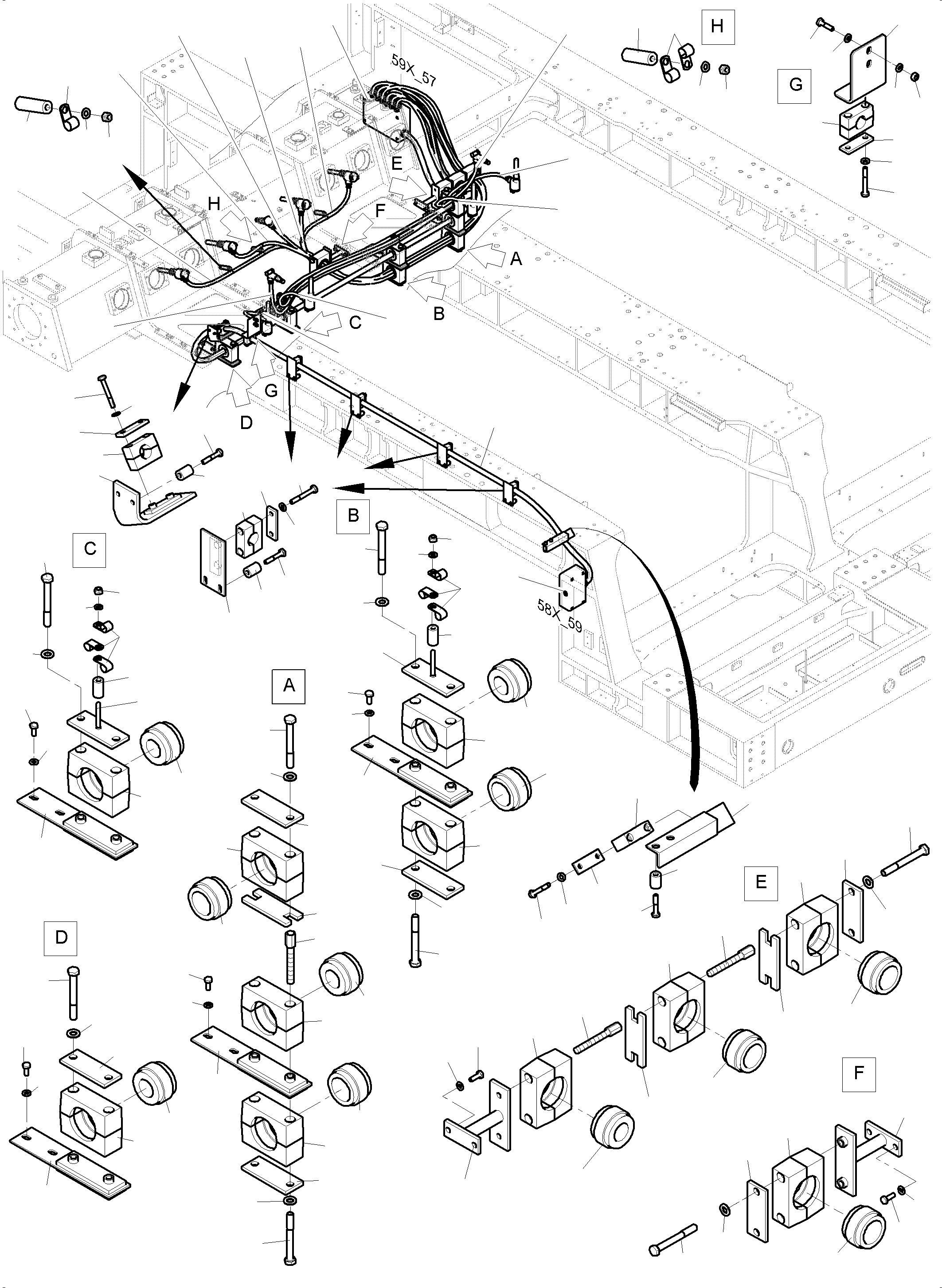Komatsu parts book diagram for PC 7000-6E 35 003 11.06.2019: CABLES-TEMPERATURE CONDITIONING - PDG-SUCTOIN TANK CSA