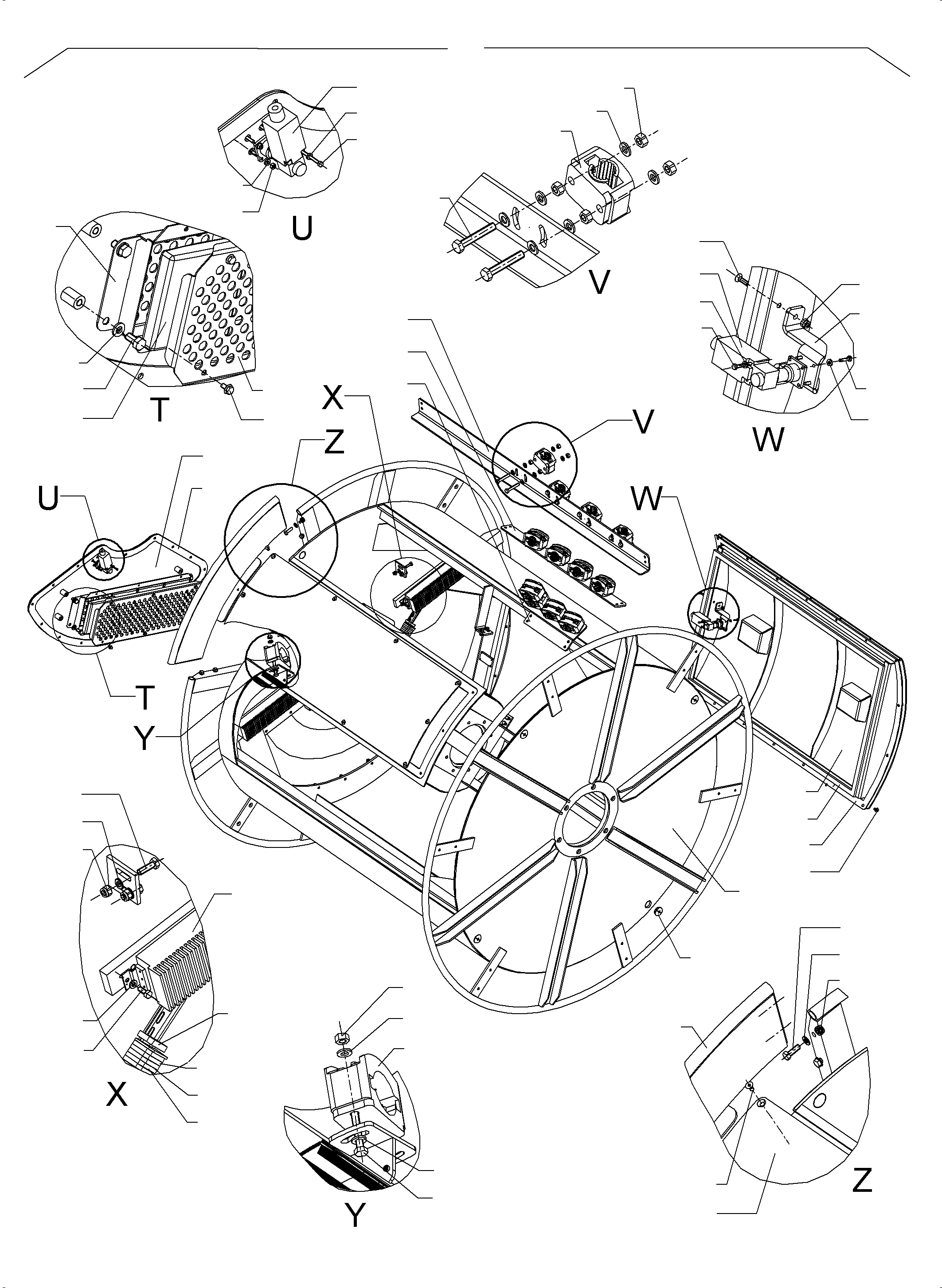 Komatsu parts book diagram for PC 7000-6E 35 003 11.06.2019: DRUM SHEET CASING