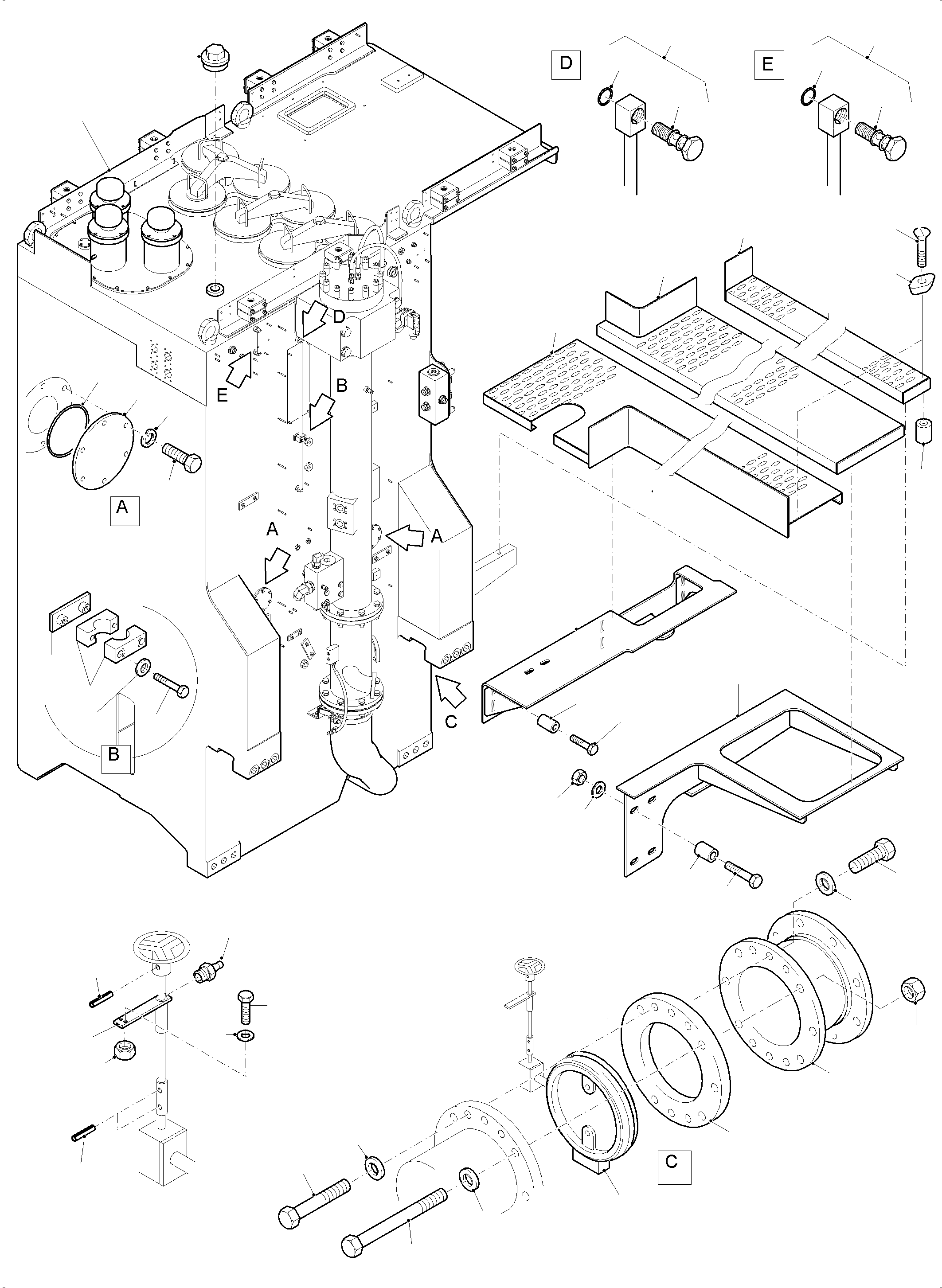 Komatsu parts book diagram for PC 7000-6E 35 003 11.06.2019: MAIN OIL TANK