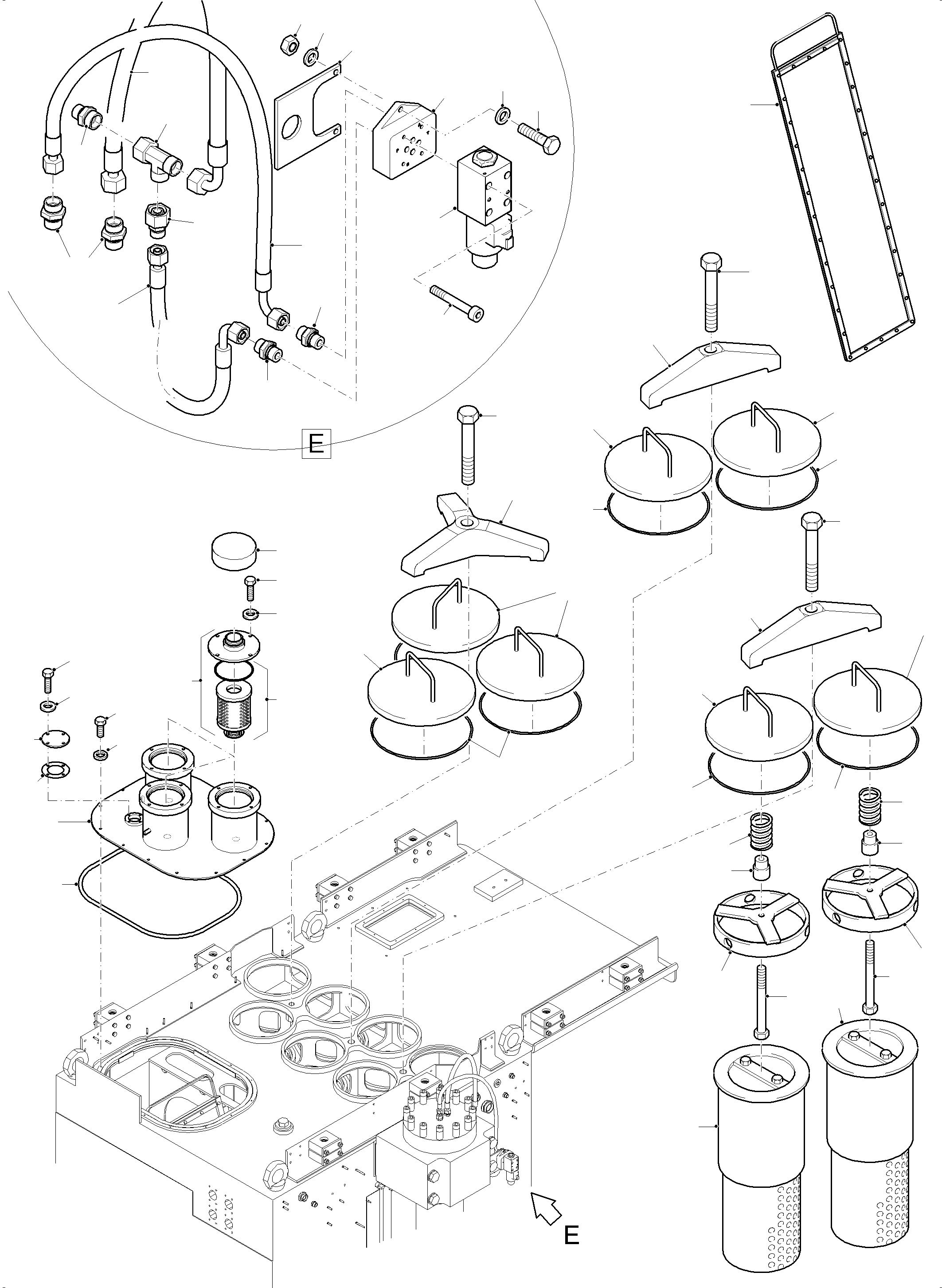 Komatsu parts book diagram for PC 7000-6E 35 003 11.06.2019: MAIN OIL TANK