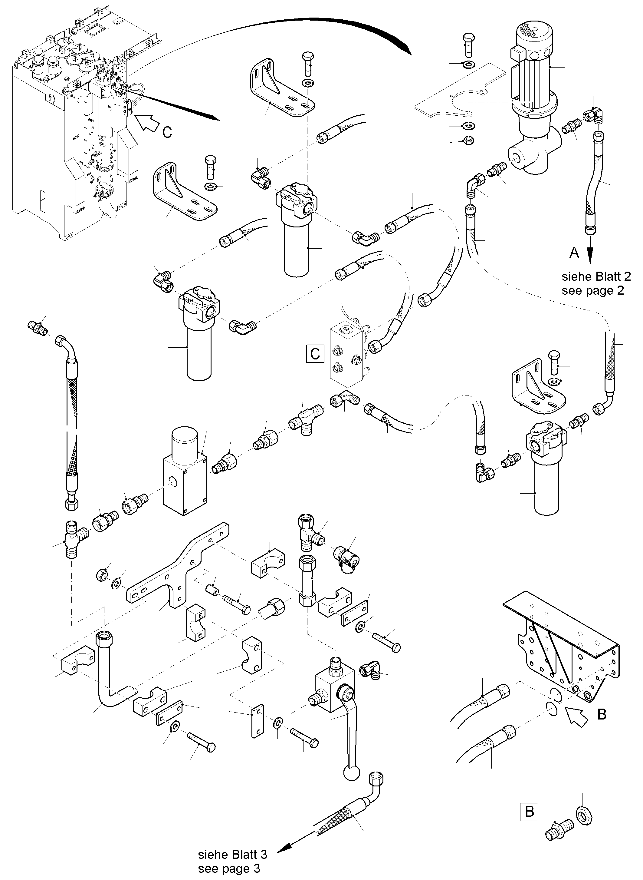 Komatsu parts book diagram for PC 7000-6E 35 003 11.06.2019: INSTALLATION - TRANSFUSING PUMP
