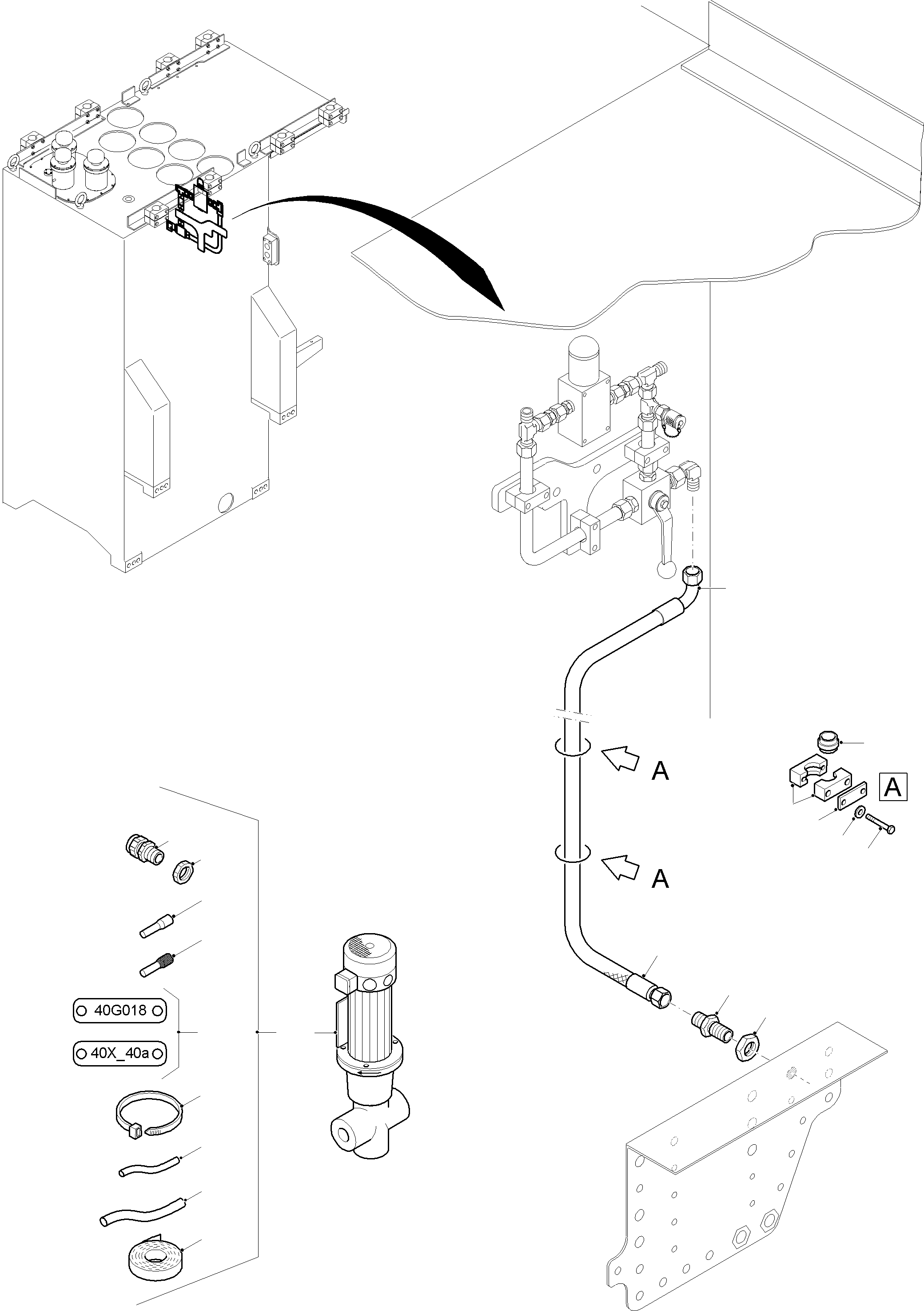 Komatsu parts book diagram for PC 7000-6E 35 003 11.06.2019: INSTALLATION - TRANSFUSING PUMP