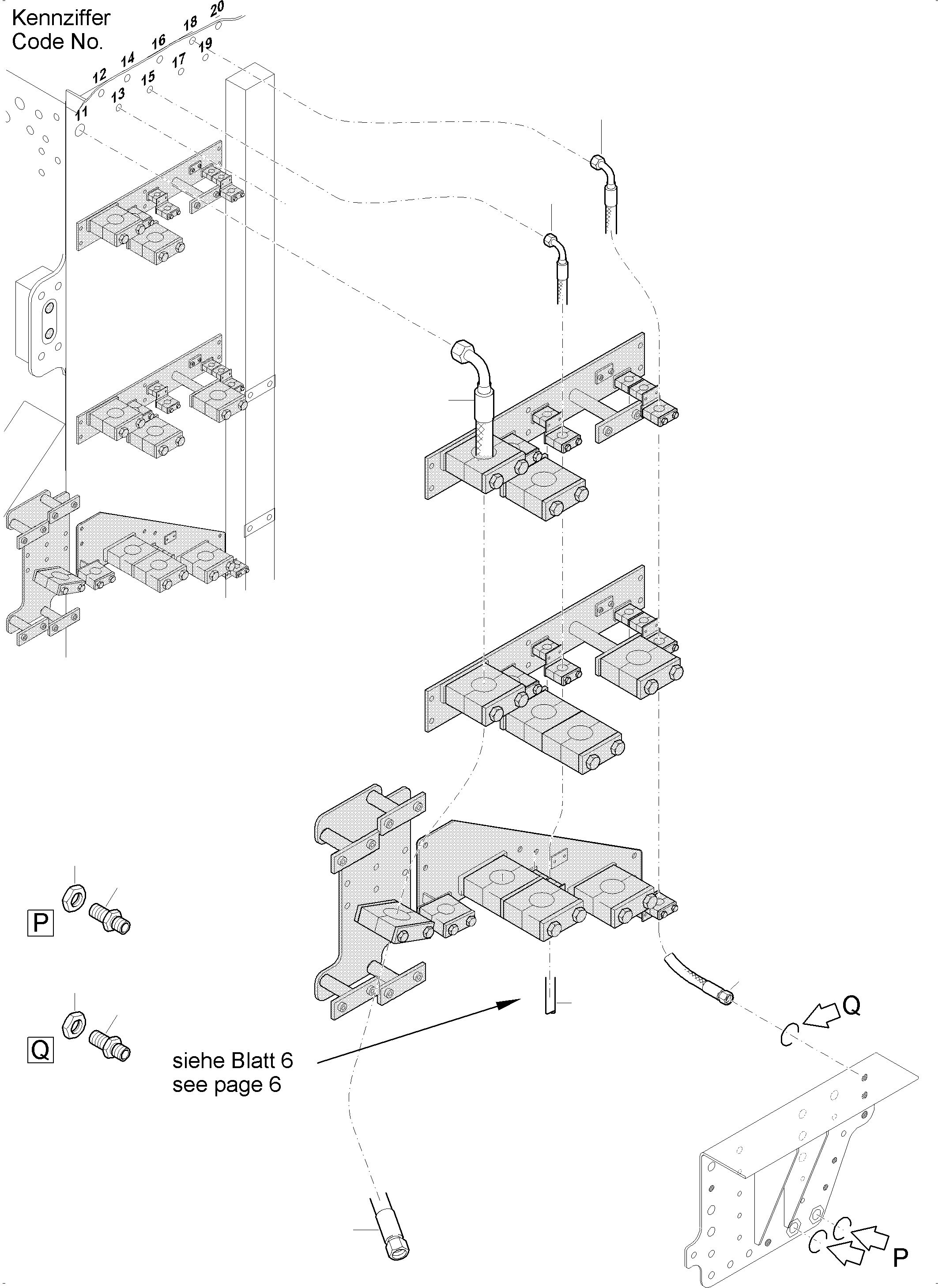 Komatsu parts book diagram for PC 7000-6E 35 003 11.06.2019: MAIN OIL TANK HYDRAULIC LINES