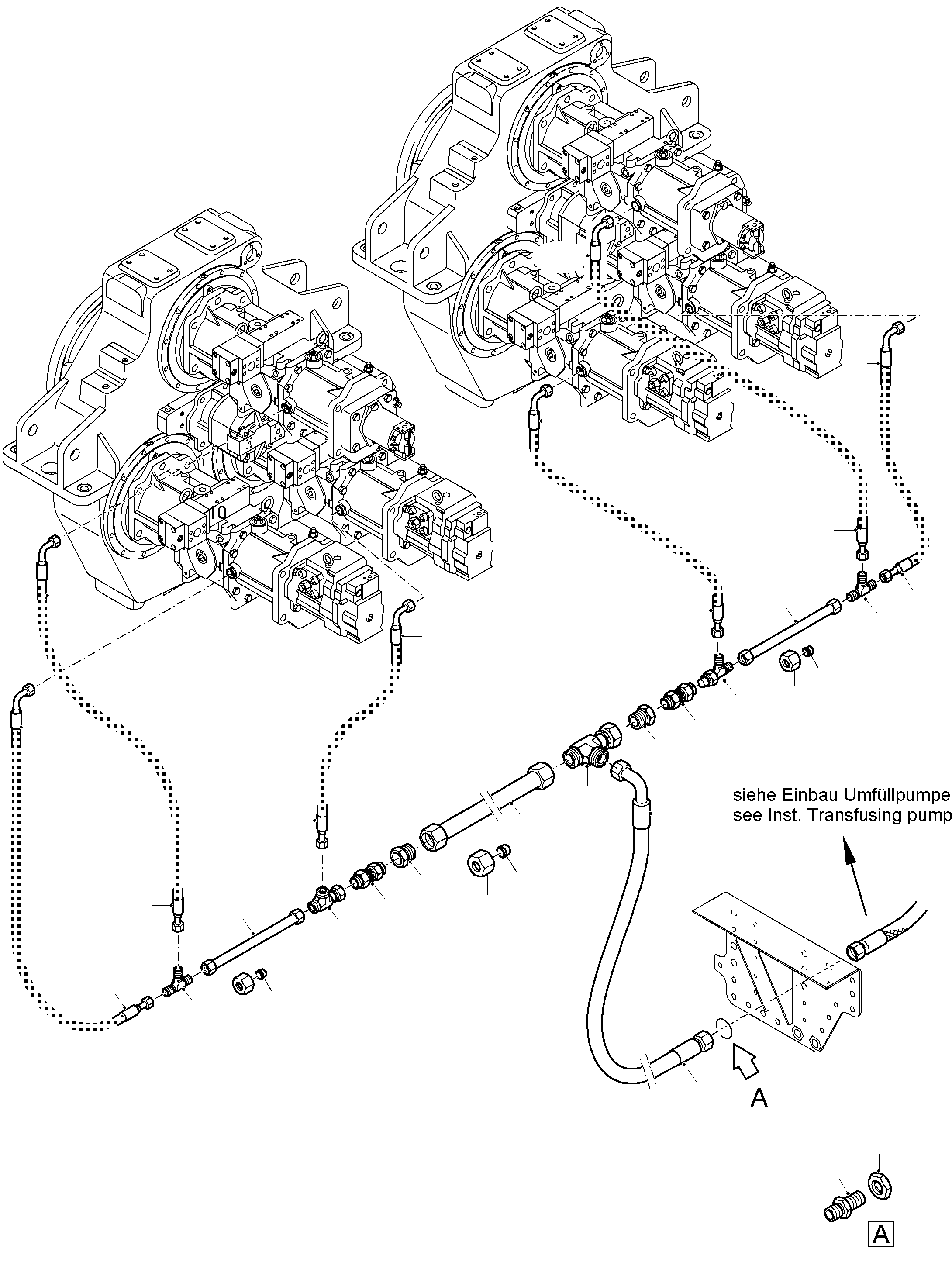 Komatsu parts book diagram for PC 7000-6E 35 003 11.06.2019: MAIN PUMPS BLEEDING