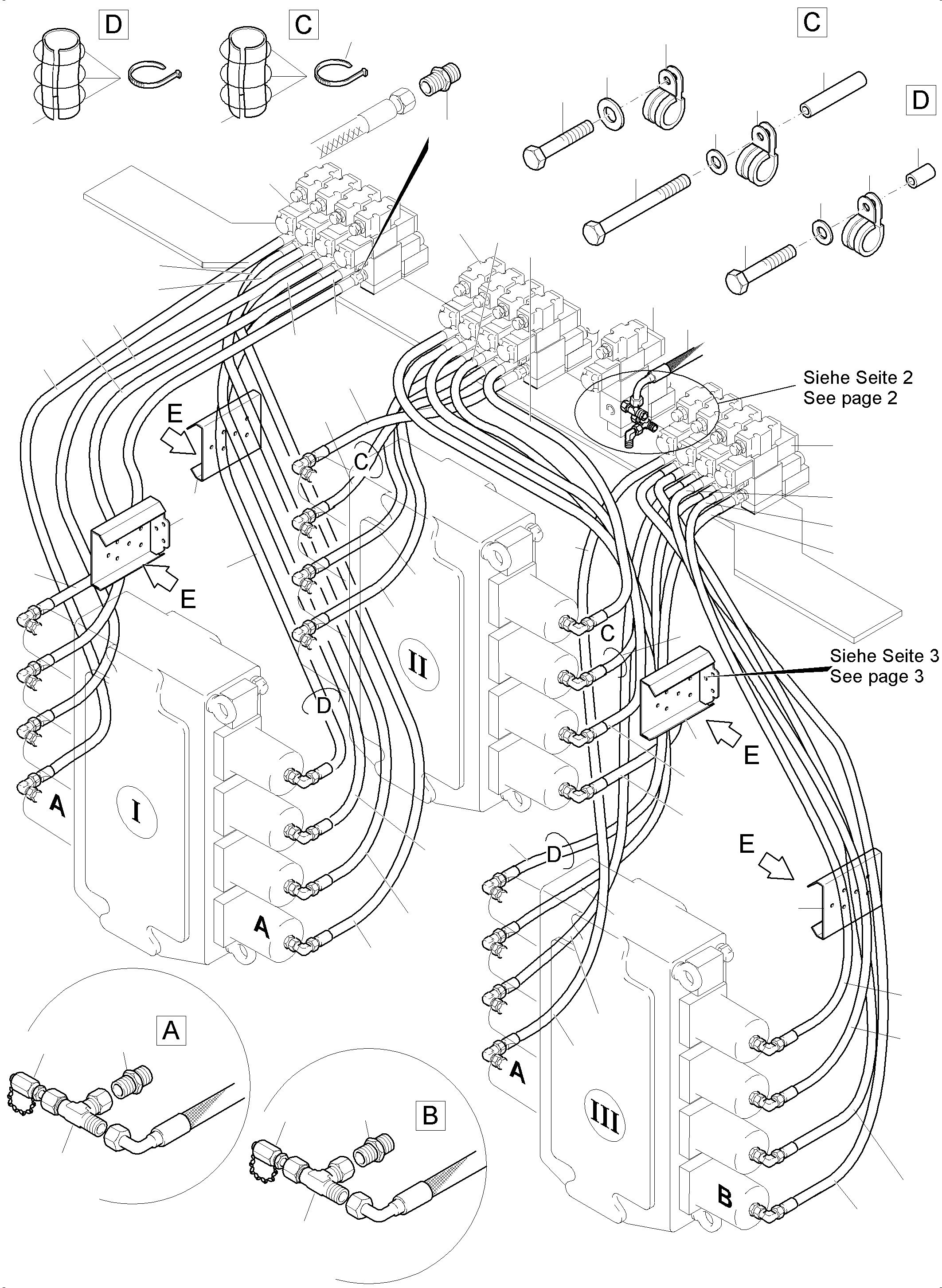 Komatsu parts book diagram for PC 7000-6E 35 003 11.06.2019: REMOTE CONTROL MANIFOLD, MOUNTING FS