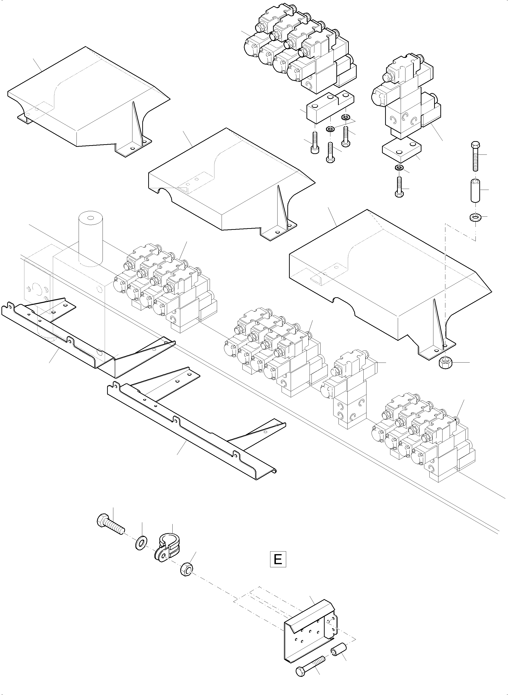 Komatsu parts book diagram for PC 7000-6E 35 003 11.06.2019: REMOTE CONTROL MANIFOLD, MOUNTING FS