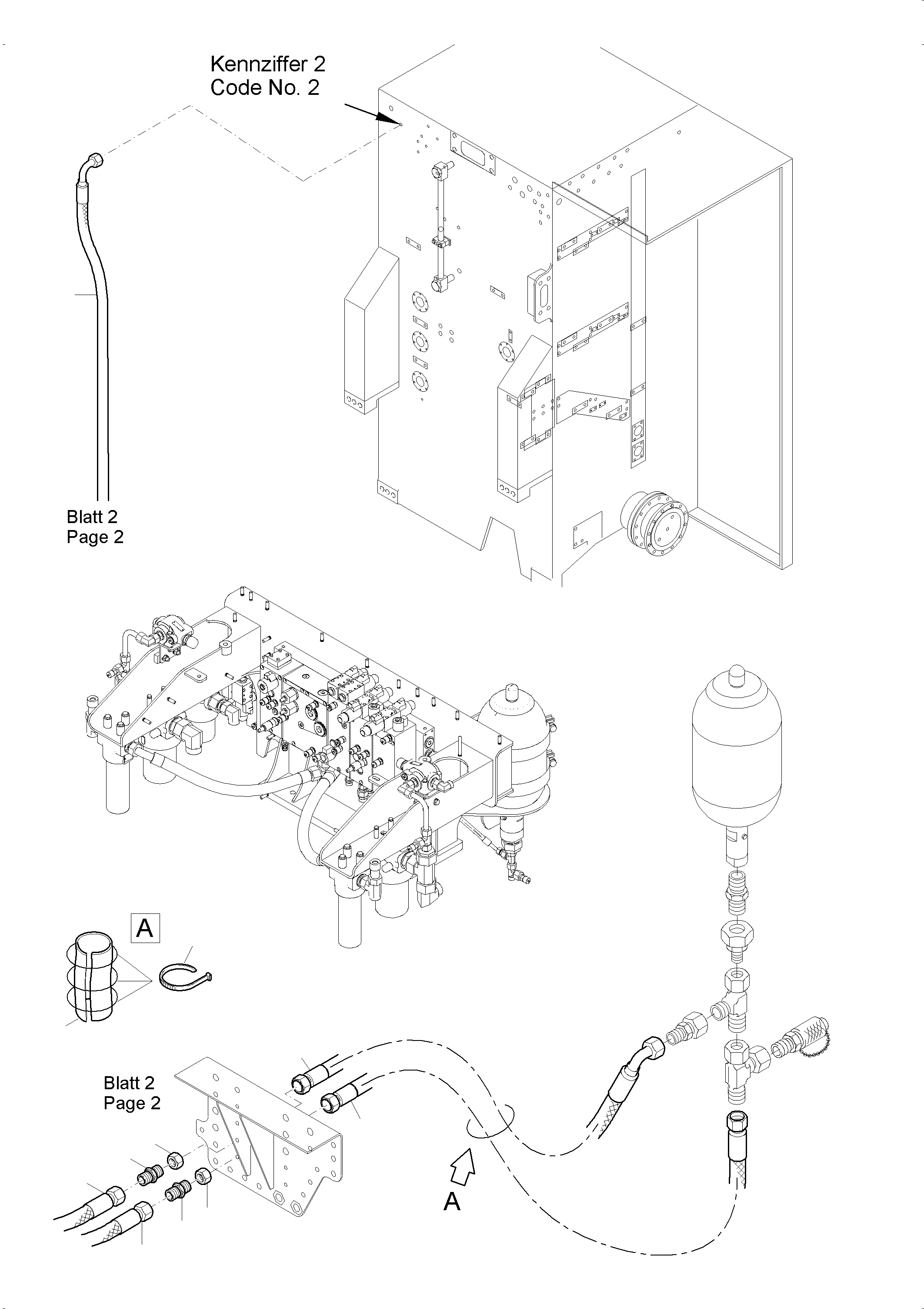 Komatsu parts book diagram for PC 7000-6E 35 003 11.06.2019: REMOTE CONTROL MANIFOLD, MOUNTING FS