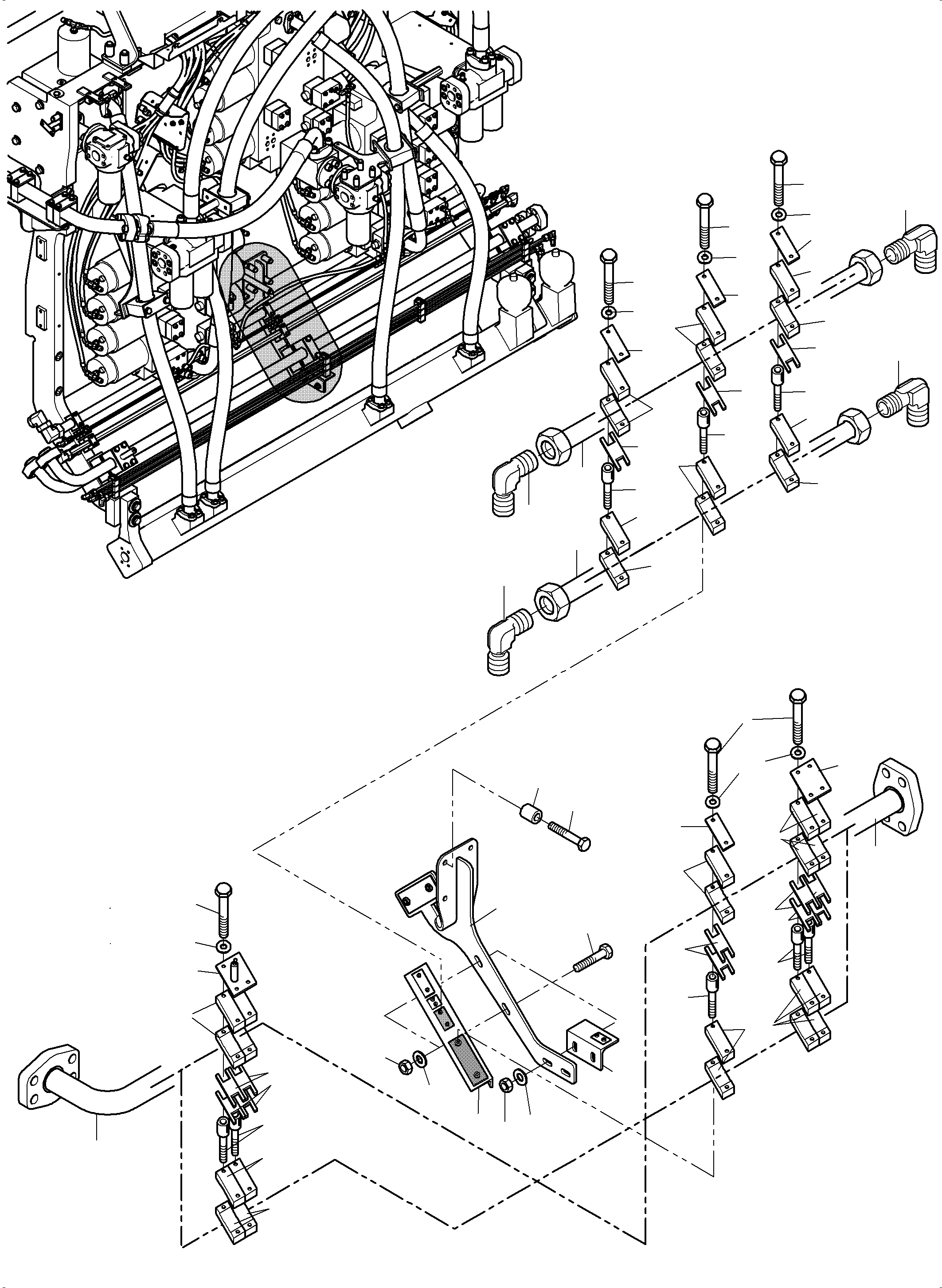 Komatsu parts book diagram for PC 7000-6E 35 003 11.06.2019: PIPE-SUPPORT, CONTROL UNIT