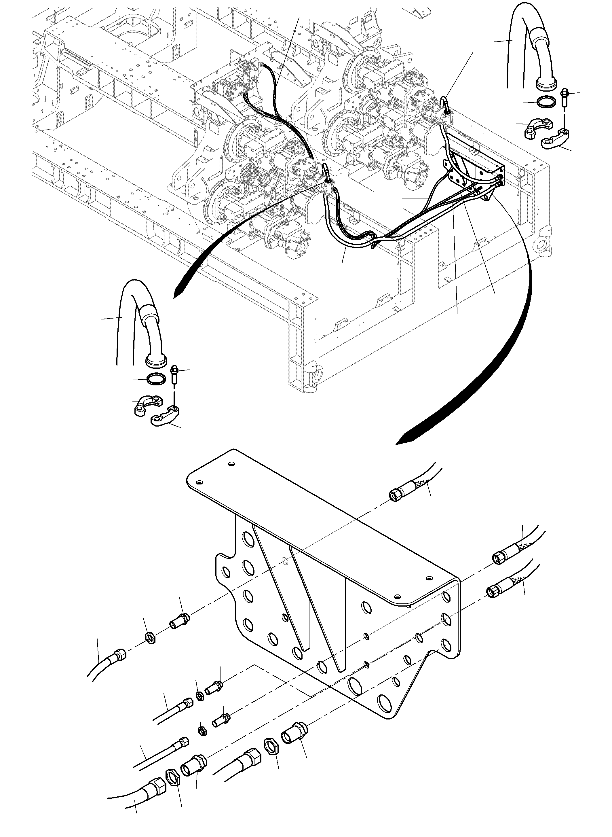 Komatsu parts book diagram for PC 7000-6E 35 003 11.06.2019: CONTROL- AND TANKLINES - SLEW GEAR