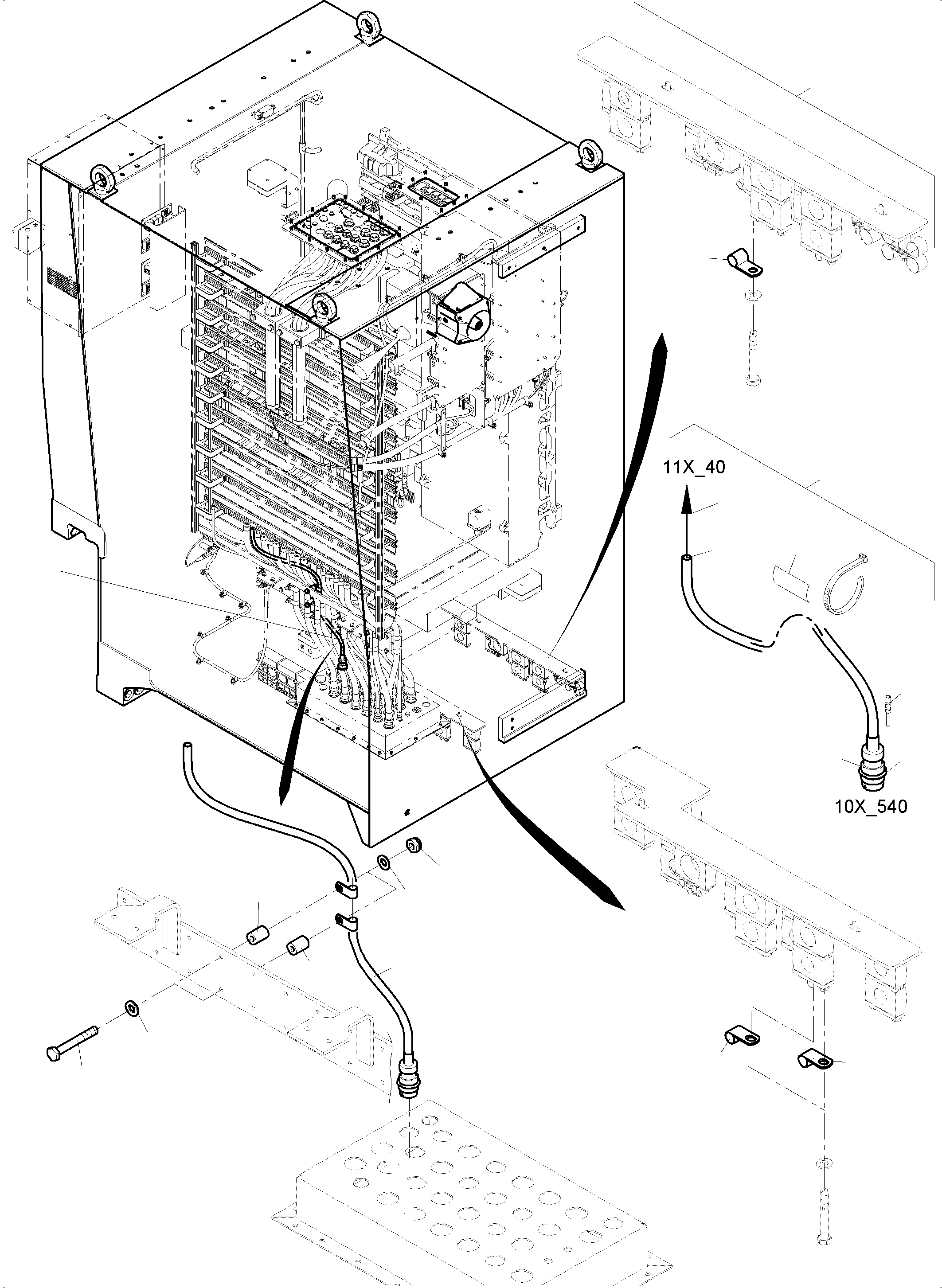 Komatsu parts book diagram for PC 7000-6E 35 003 11.06.2019: MOUNTING HORN, ADDITIONAL