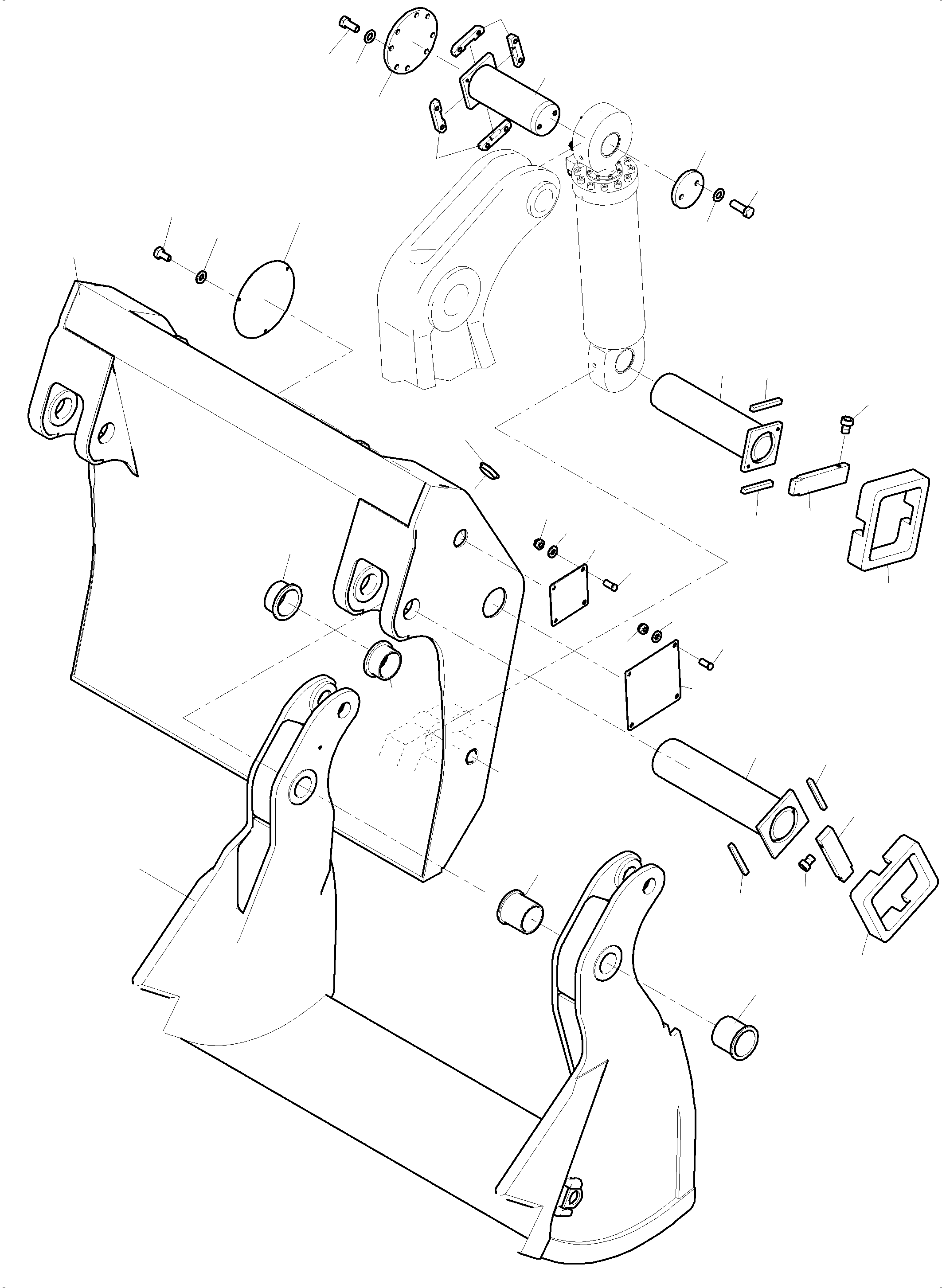 Komatsu parts book diagram for PC 7000-6E 35 003 11.06.2019: BULLCLAM BUCKET 36,0 CBM WITHOUT LIP