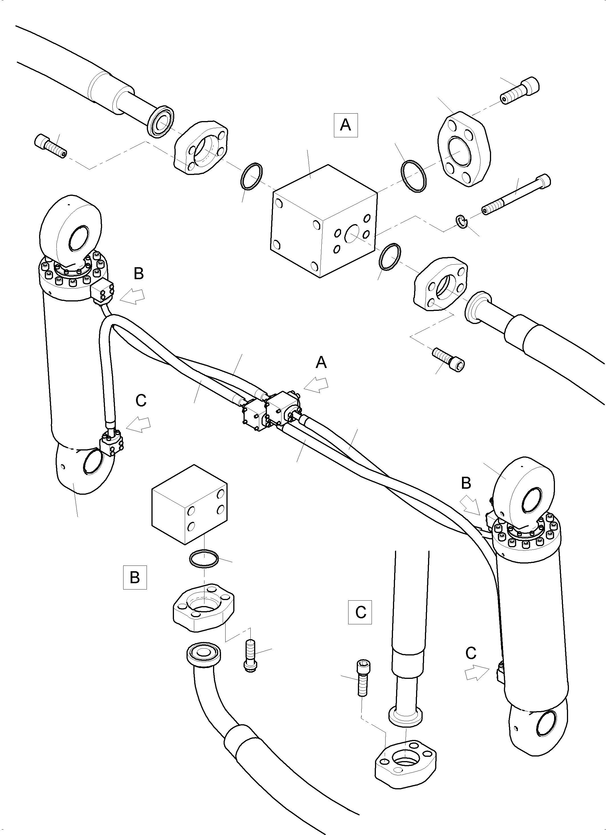 Komatsu parts book diagram for PC 7000-6E 35 003 11.06.2019: BULLCLAM BUCKET 36,0 CBM WITHOUT LIP