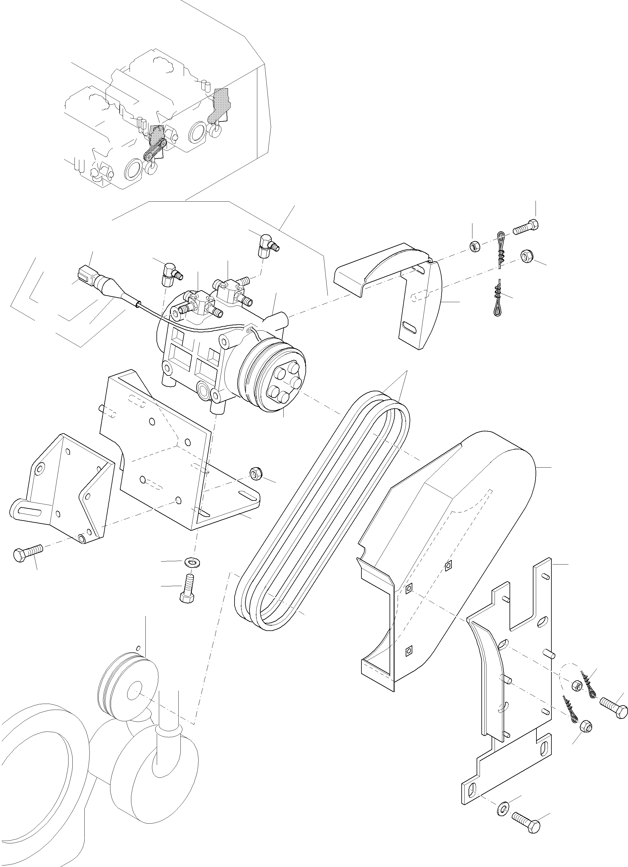Excavators Mining Komatsu / PC7000-6 S\N 35005(G35005) / Air Condition. Compressor Drive(535-2045a : 535-2045a)