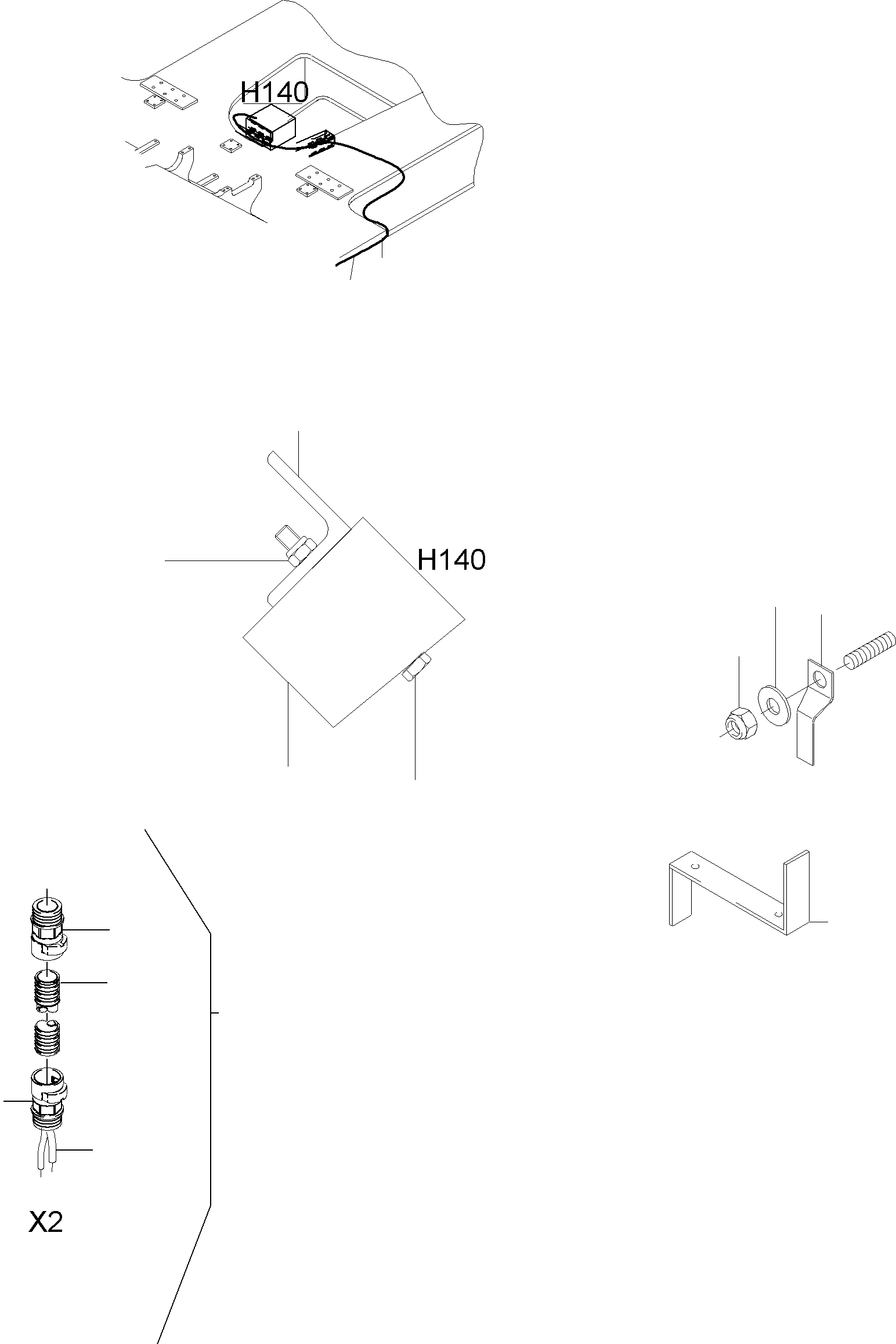 Excavators Mining Komatsu / PC3000-6 S/N 46185(G46185) / Movement signal installation - emergency stop from floor(485-2154-2 : 485-2154-2)