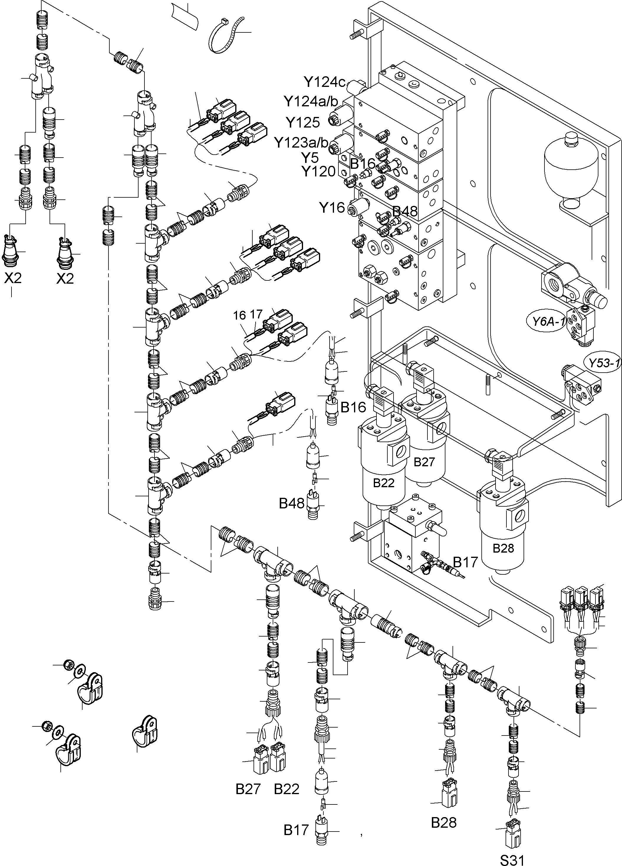 Excavators Mining Komatsu / PC3000-6 S/N 46185(G46185) / Cables - Control Frame(485-2183c : 485-2183c)