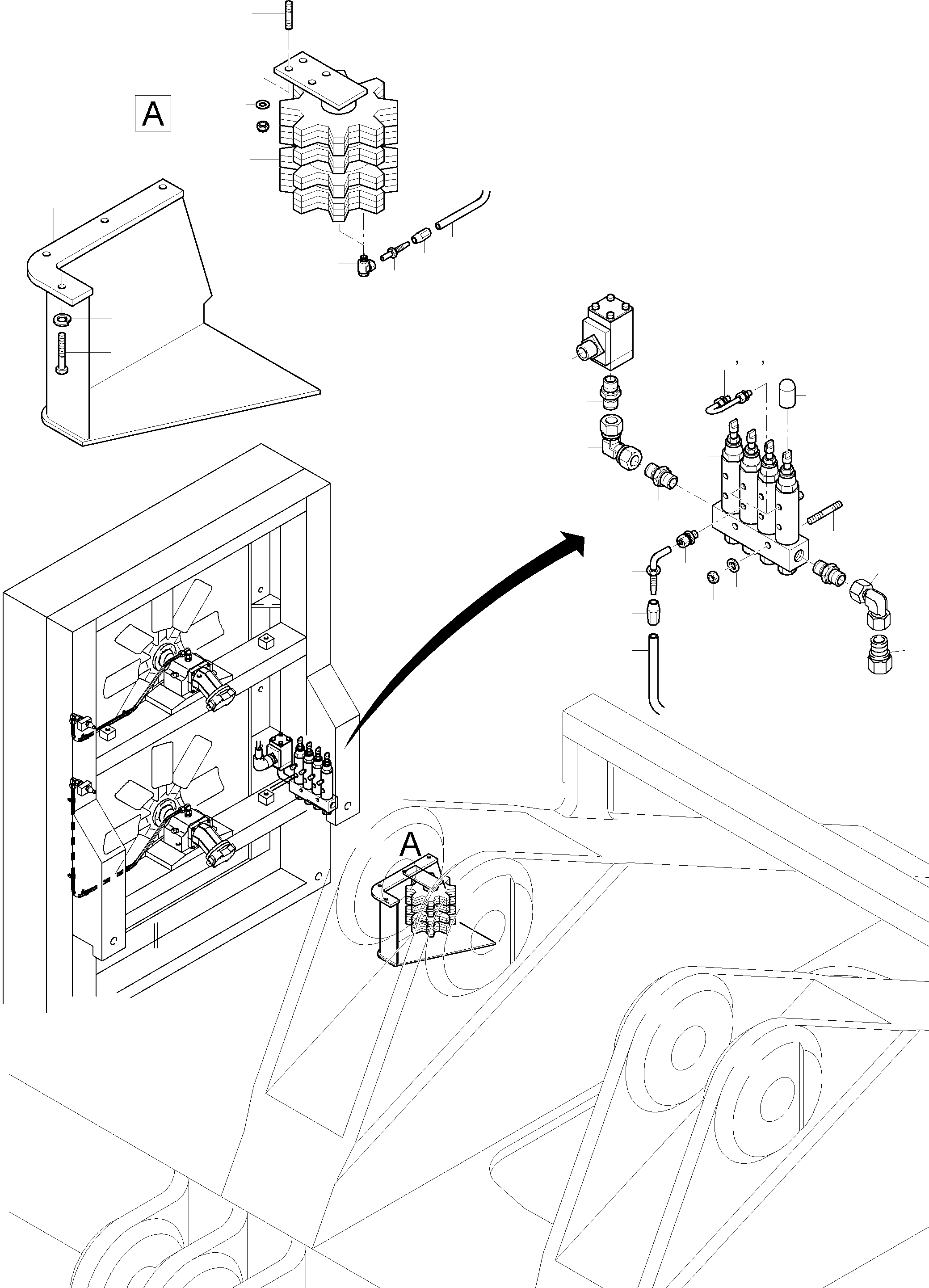 Komatsu parts book diagram for PC3000-6 S/N 46188: GEAR GREASING BY PINION