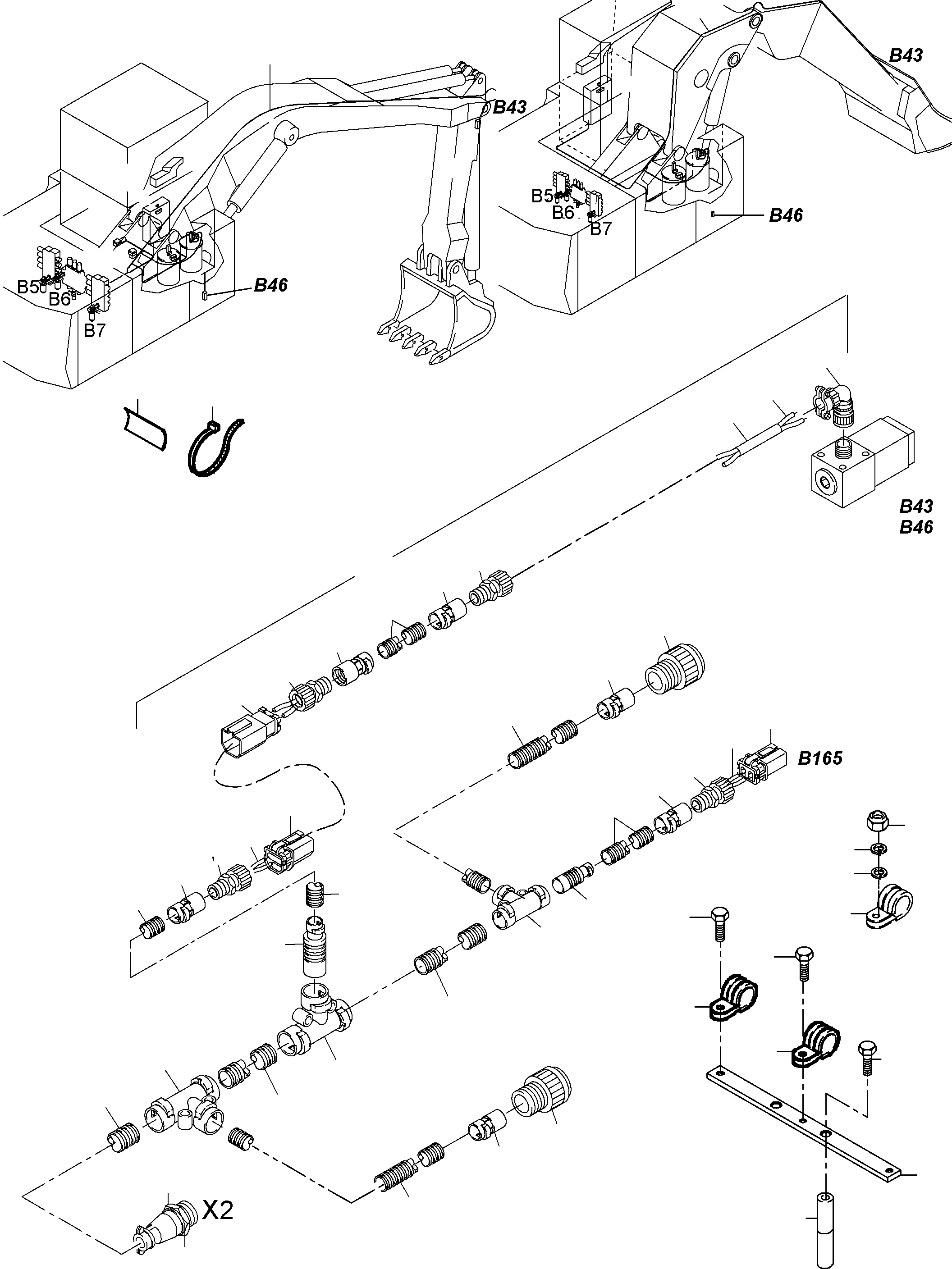 Komatsu parts book diagram for PC3000-6 S/N 46188: ELECTR. PARTS
