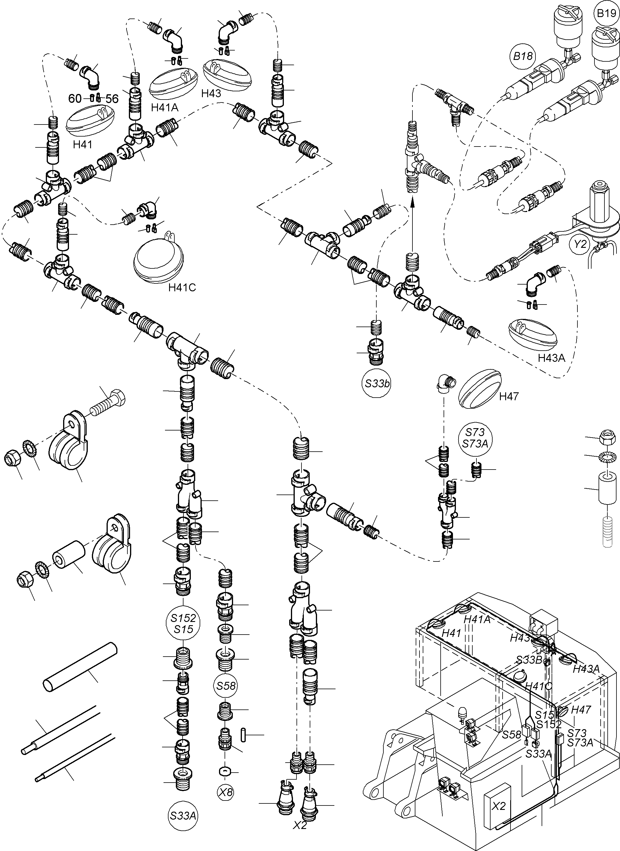 Komatsu parts book diagram for PC3000-6 S/N 46188: LIGHTING EQUIPMENT