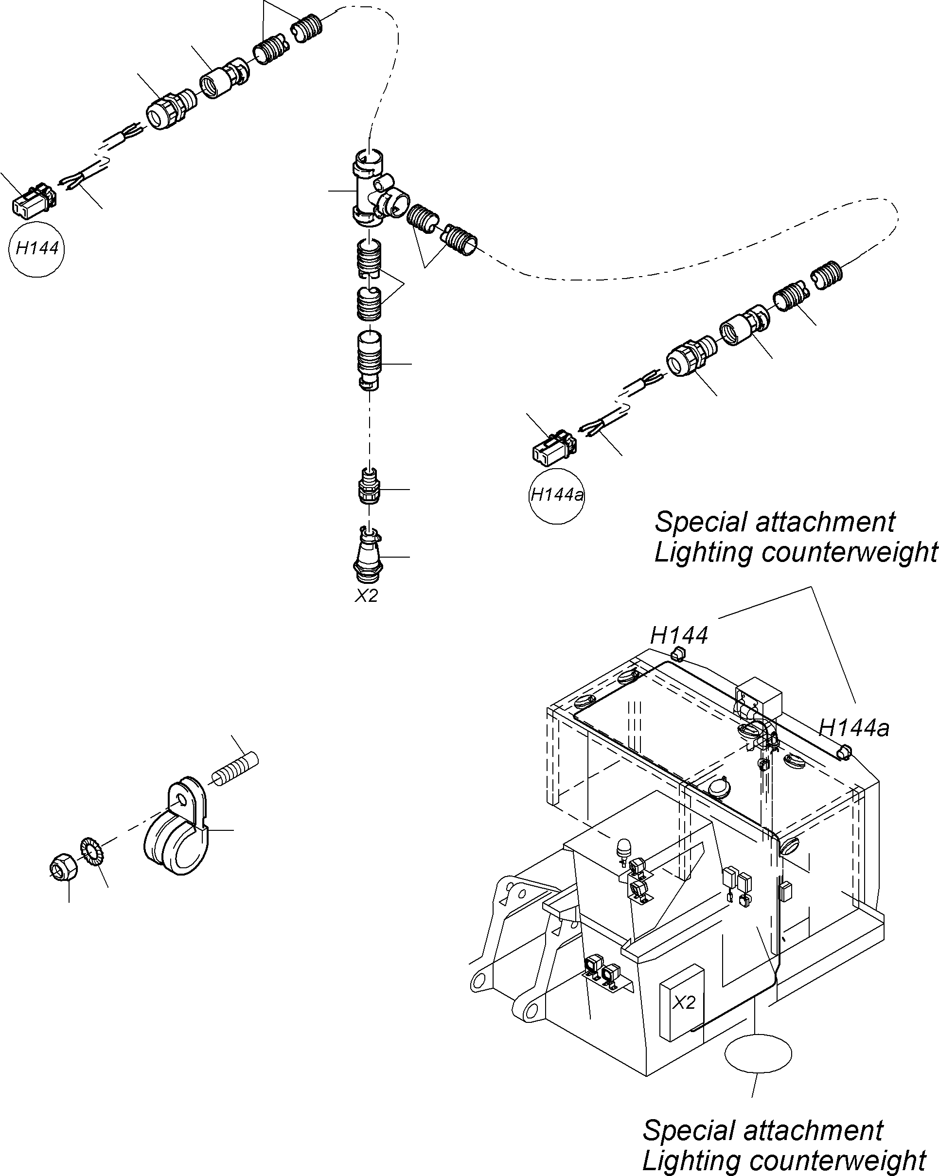 Komatsu parts book diagram for PC3000-6 S/N 46188: LIGHTING EQUIPMENT