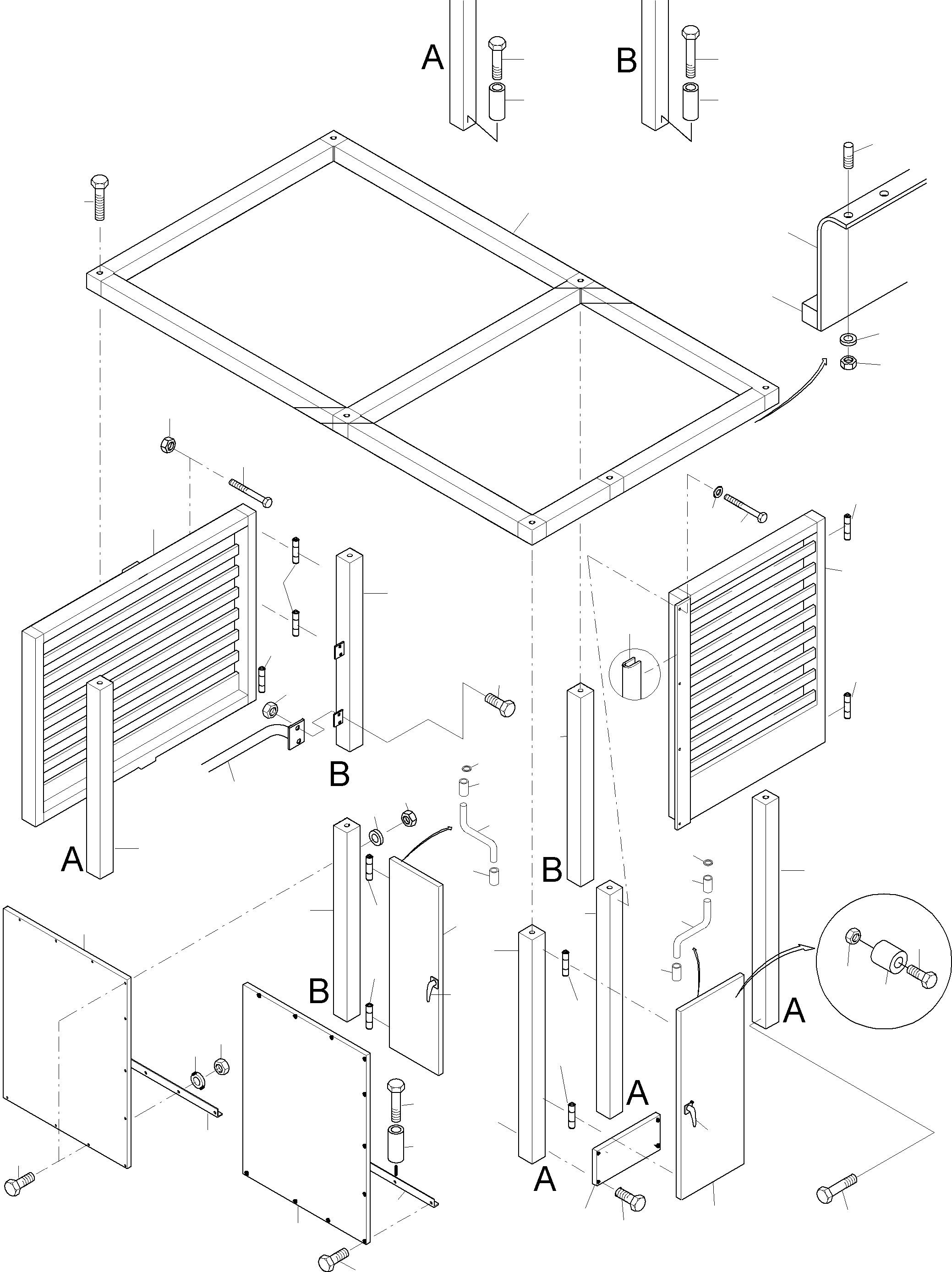 Komatsu parts book diagram for PC3000-6 S/N 46188: COVERING - ENGINE HOUSING