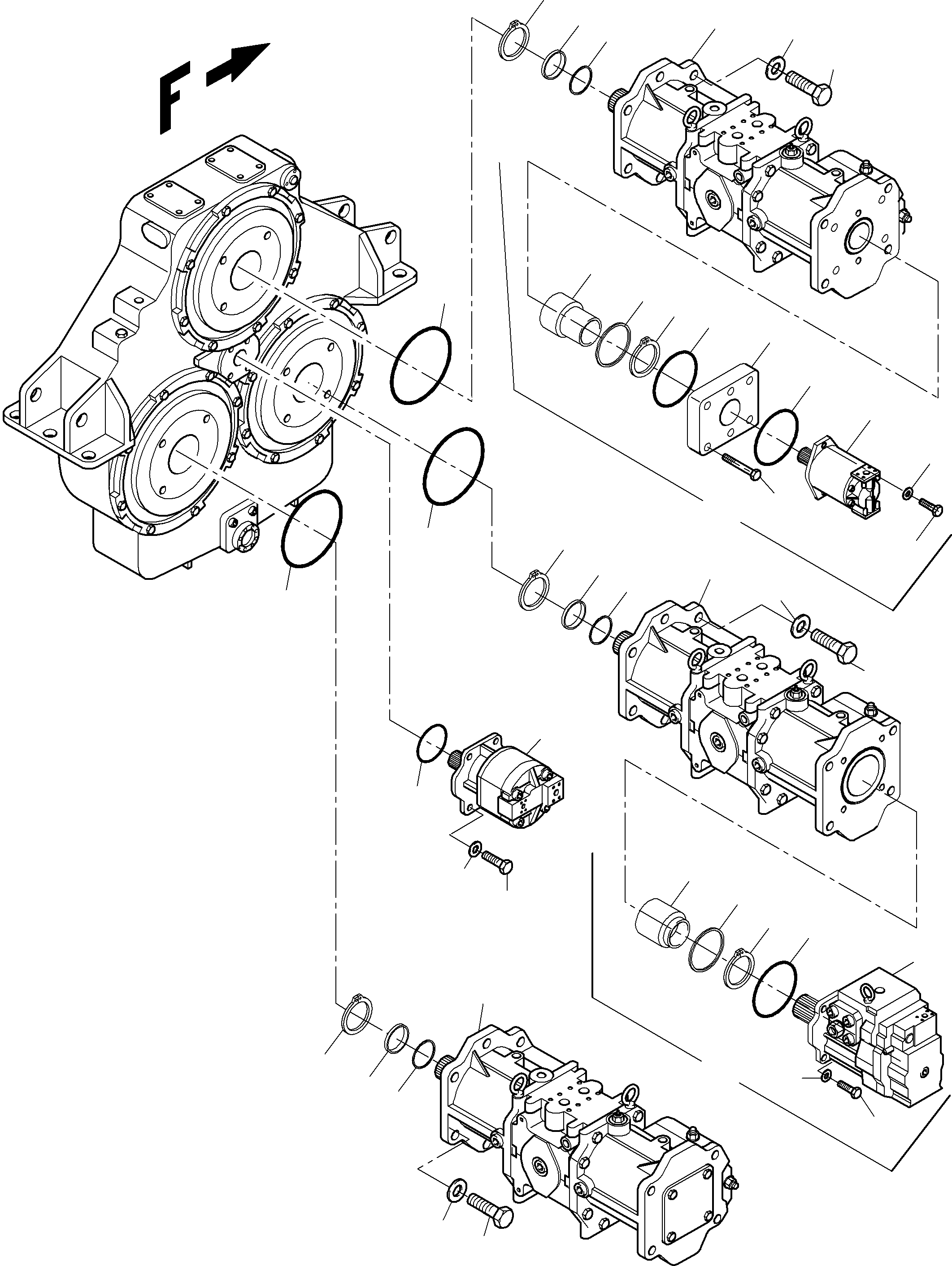 Komatsu parts book diagram for PC3000-6 S/N 46188: PUMP INSTALLATION