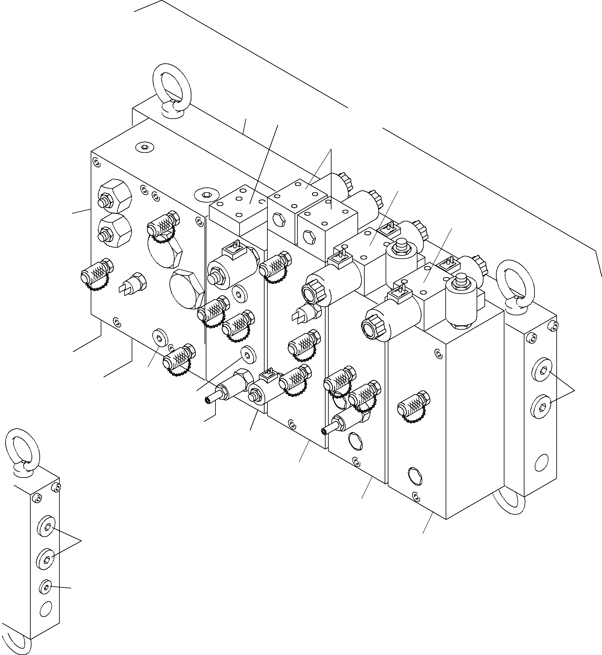 Komatsu parts book diagram for PC3000-6 S/N 46188: VALVE CARTRIDGE BLOCK