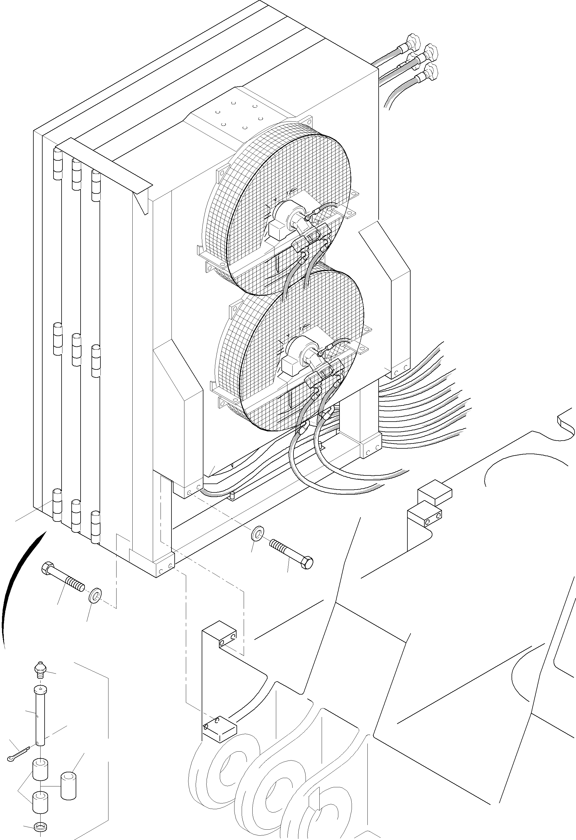 Komatsu parts book diagram for PC3000-6 S/N 46188: OIL COOLER SYSTEM 55 DEGREE