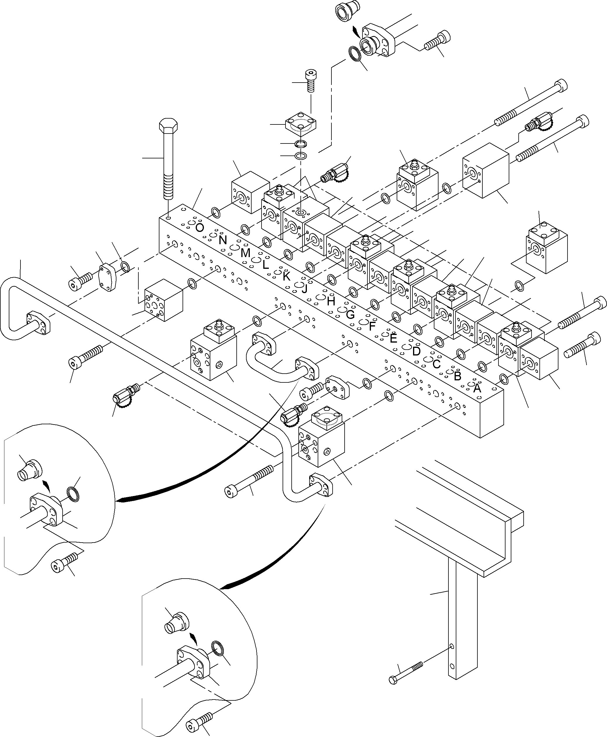 Komatsu parts book diagram for PC3000-6 S/N 46188: MANIFOLD (BE)