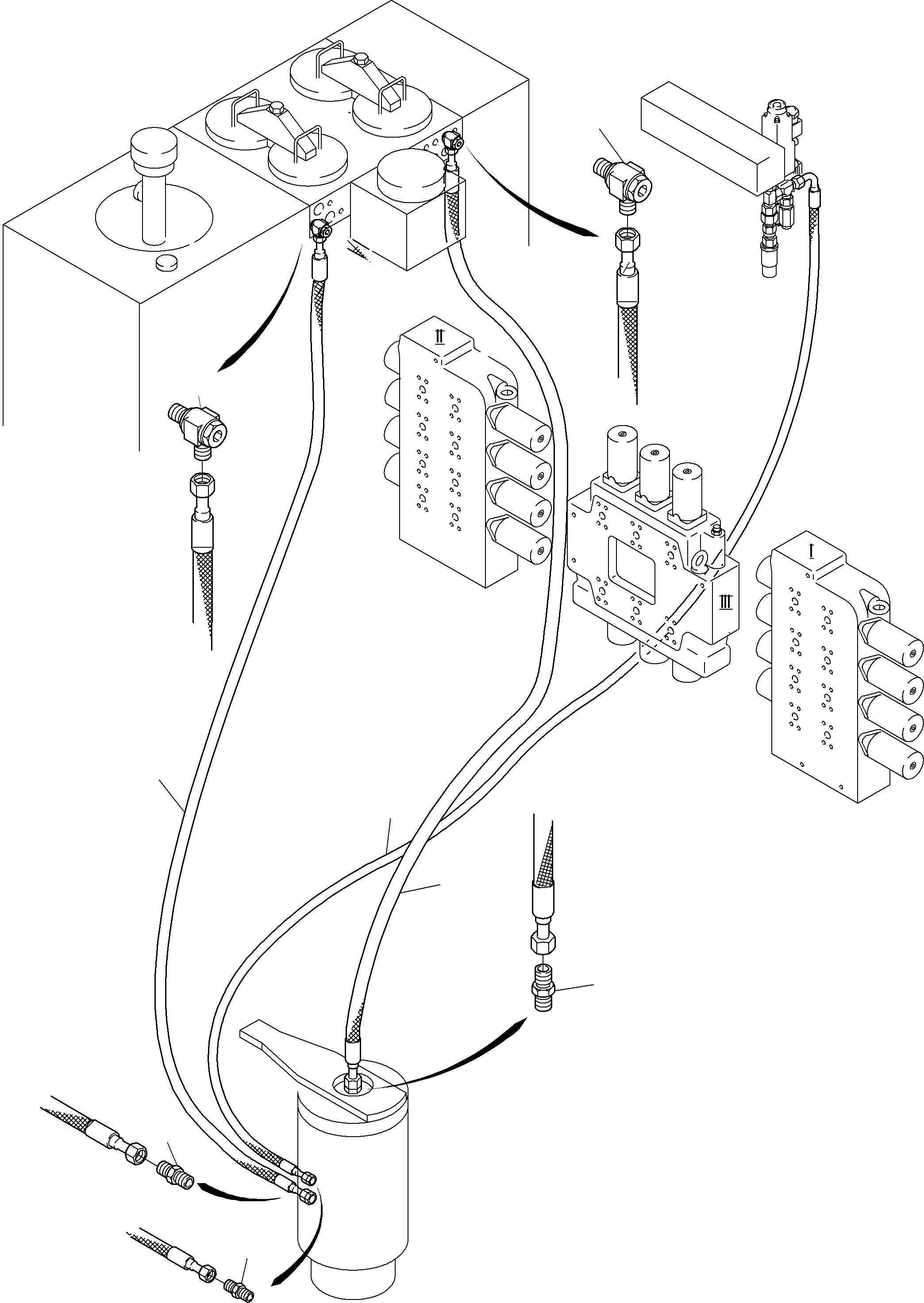 Komatsu parts book diagram for PC3000-6 S/N 46188: LINES ROTARY JOINT (ST,T,L)