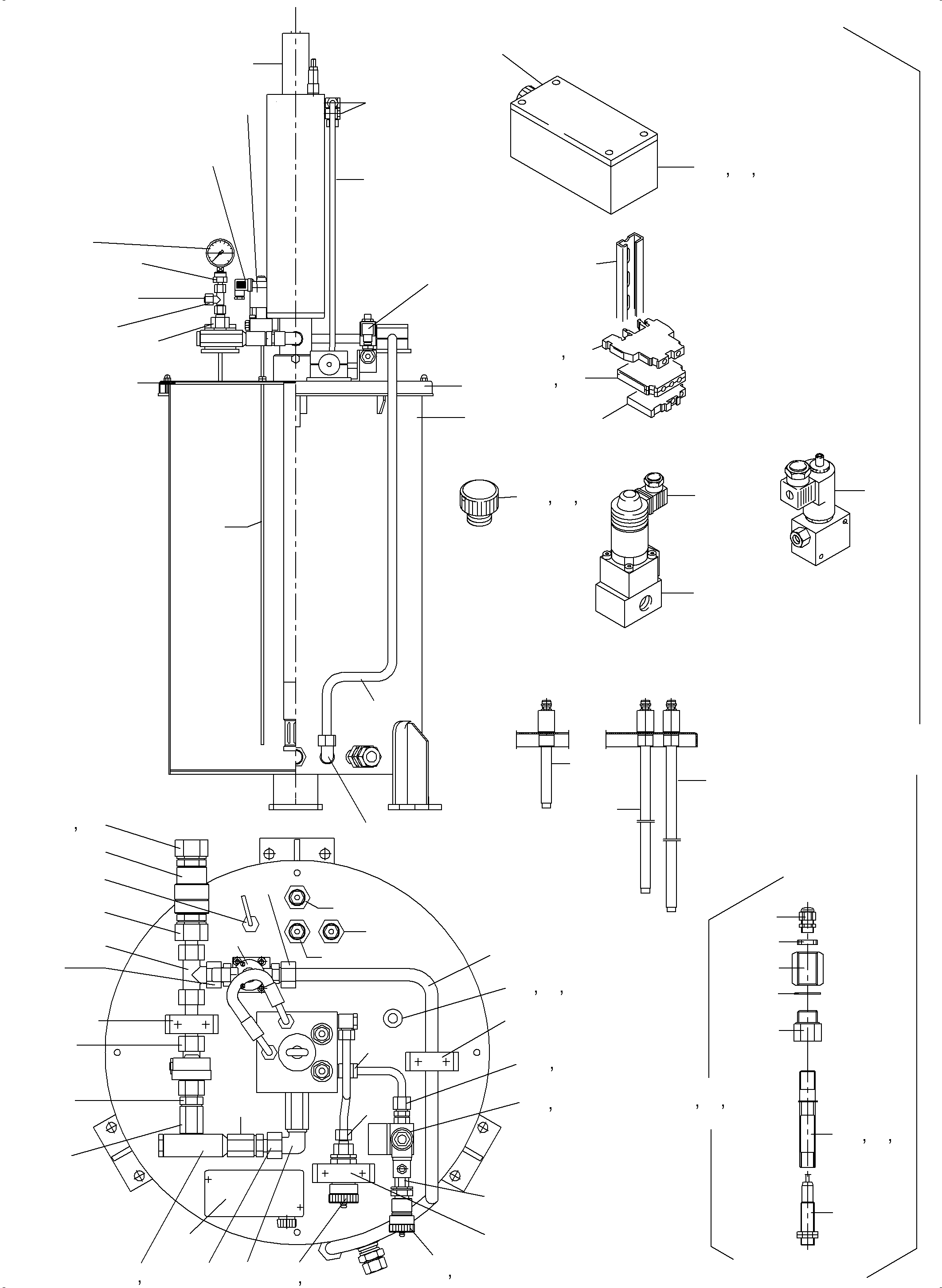 Komatsu parts book diagram for PC3000-6 S/N 46191: LUBE PUMP STATION, FILLING CONNECTION